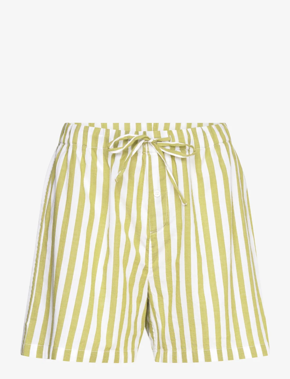 Organic Basics - Core Sleep Poplin Shorts - night & loungewear - matcha green stripe - 1