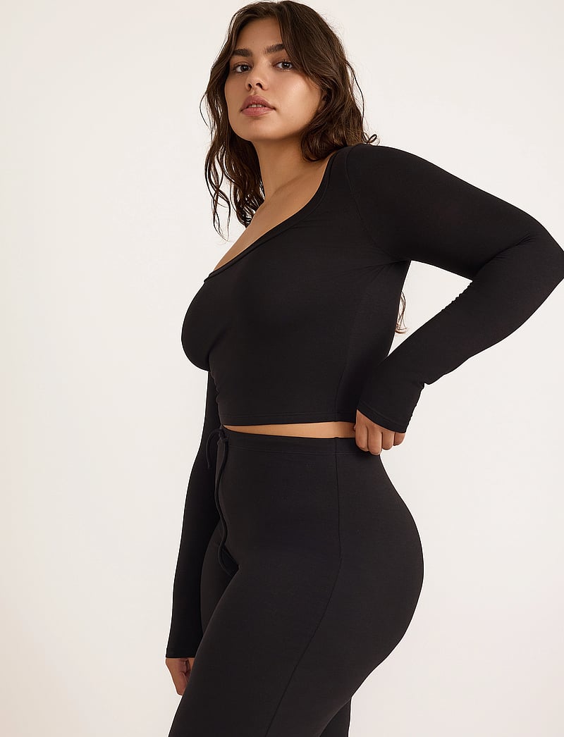 Organic Basics - Everyday Straight Leg Pants - pyjamahousut - black - 4