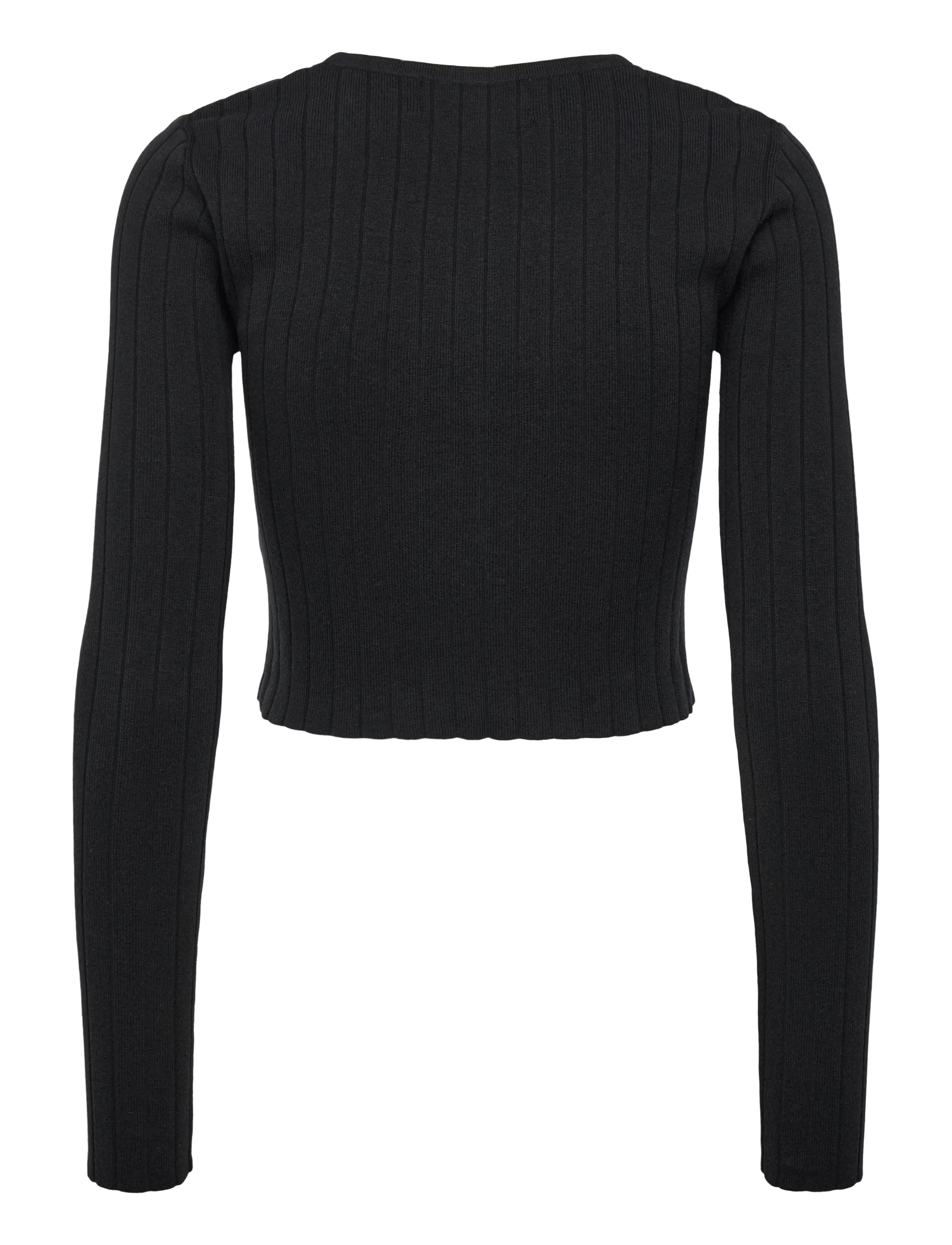 Organic Basics - Soft Knit Rib Crop Cardigan - crop tops - black - 1