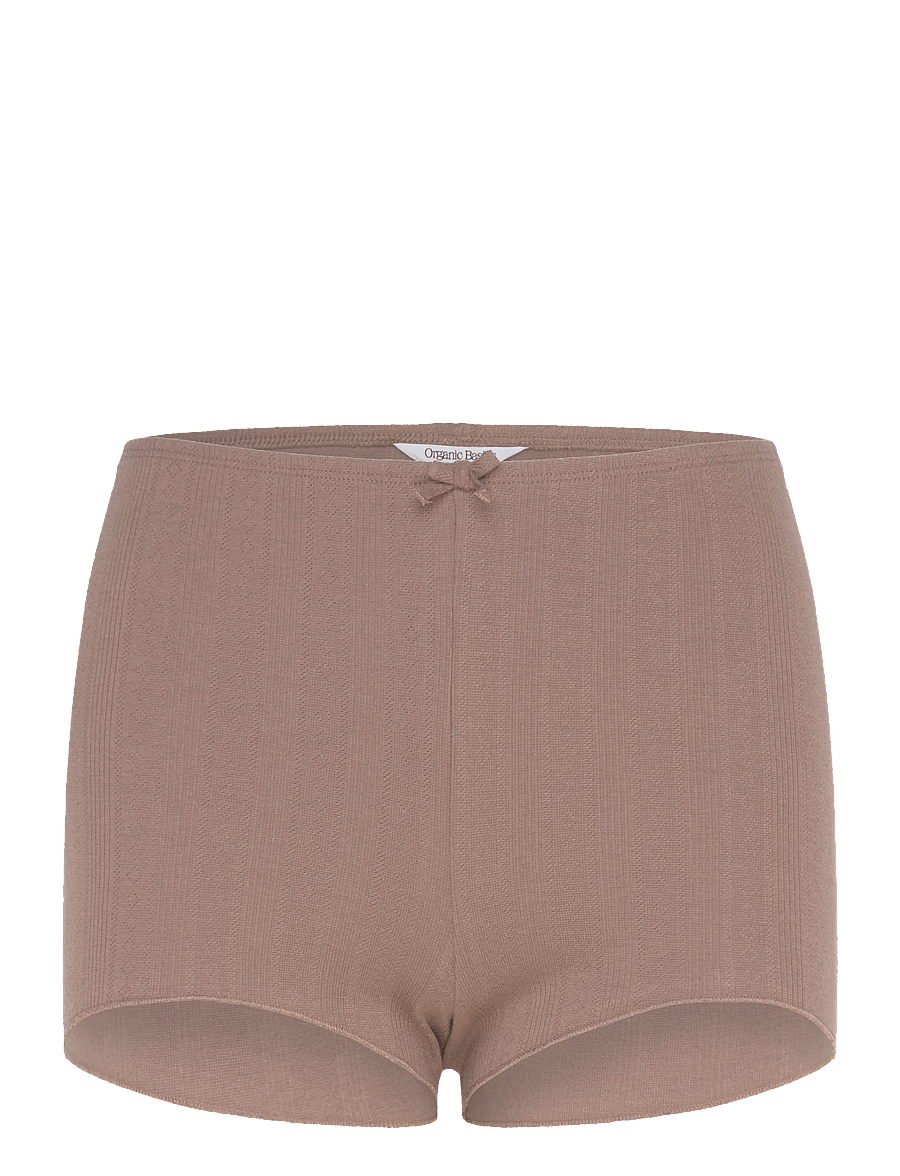 Organic Basics - Pointelle Shorts - shorts - clay - 0
