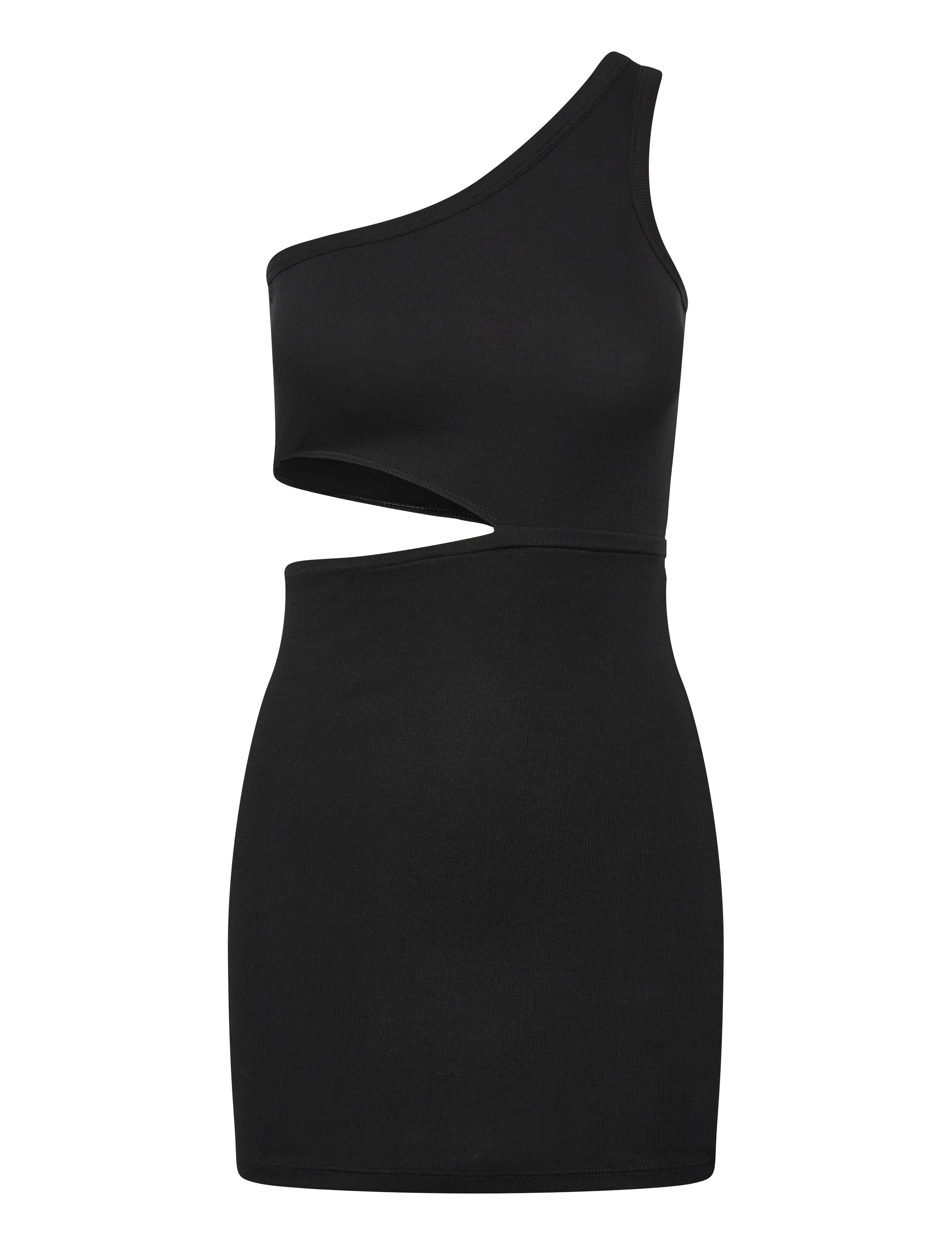 Organic Basics Core Extend Rib Cut-Out Dress - Strikkjoler - BLACK / black