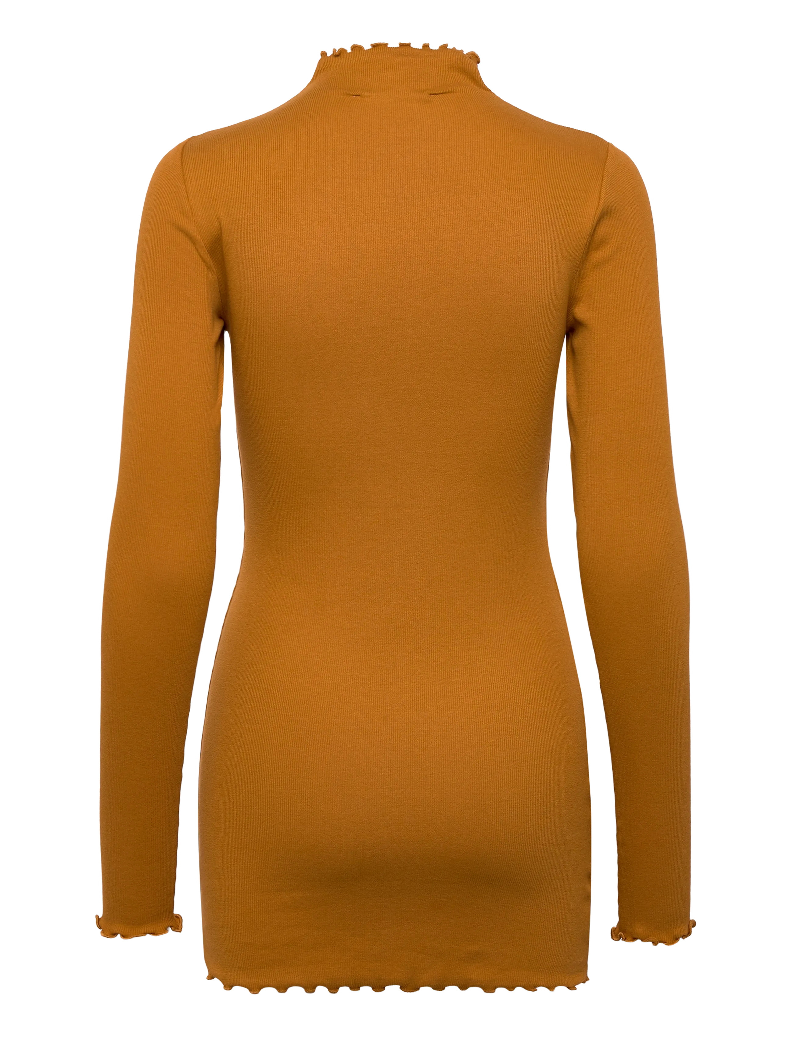 Organic Basics - Core Rib Mock Neck Long Sleeve Dress - stramme kjoler - golden clay - 1