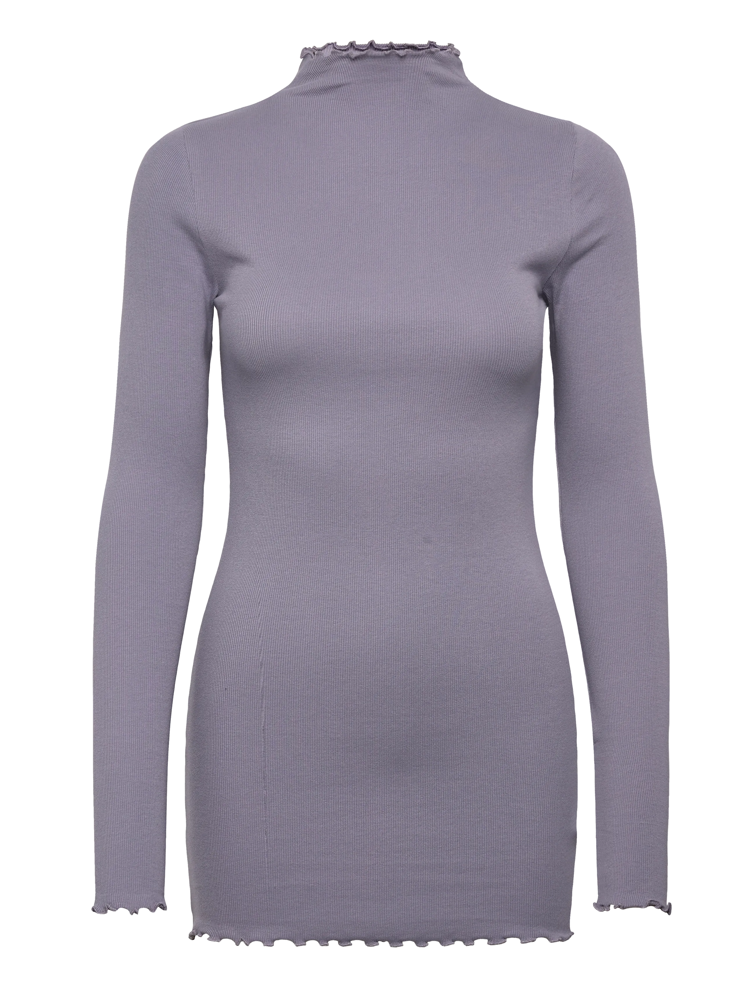 ORGANIC BASICS Core Rib Mock Neck Lange Ärmel Kleid Silber - XS - Damen