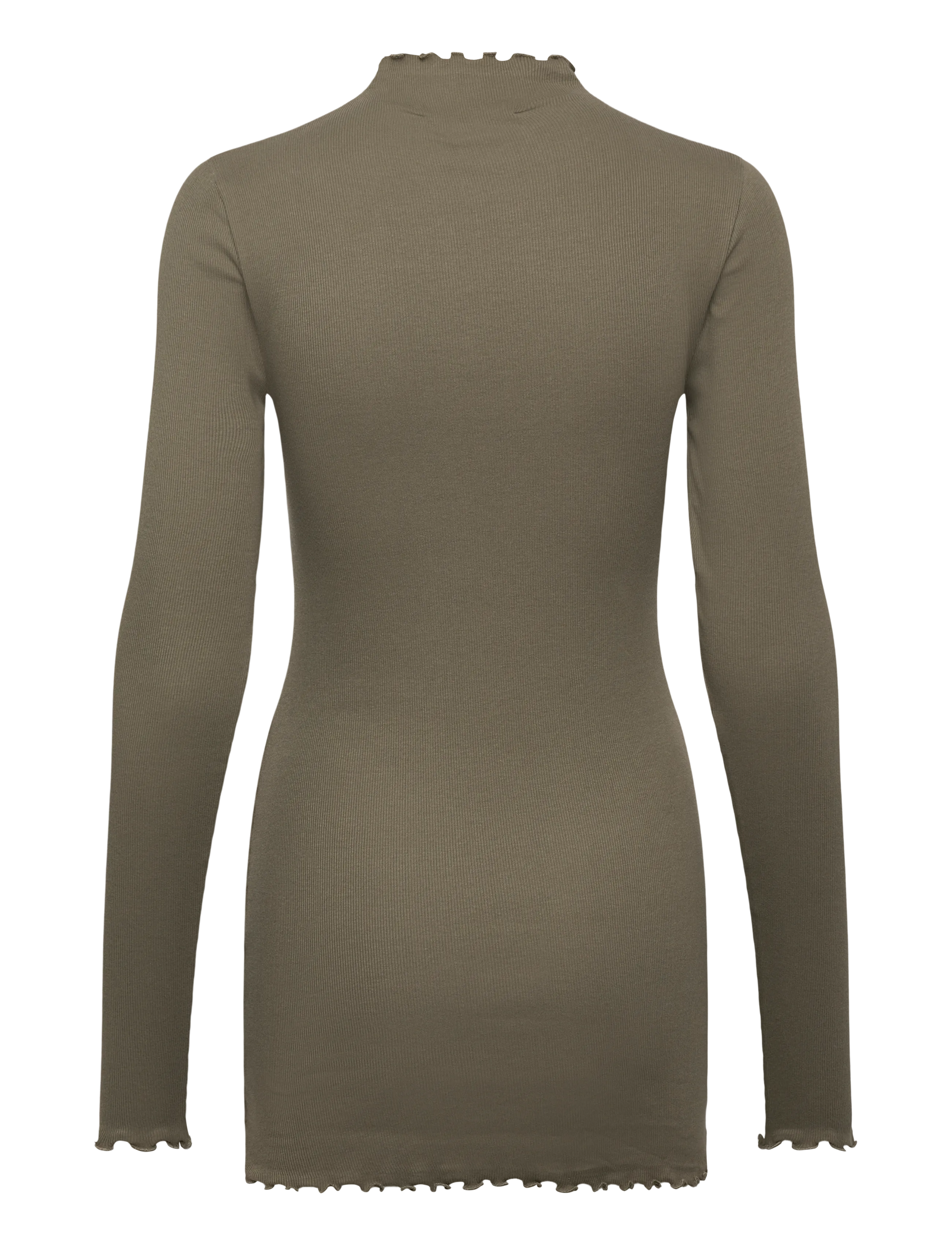 Organic Basics - Core Rib Mock Neck Long Sleeve Dress - stramme kjoler - thyme - 1