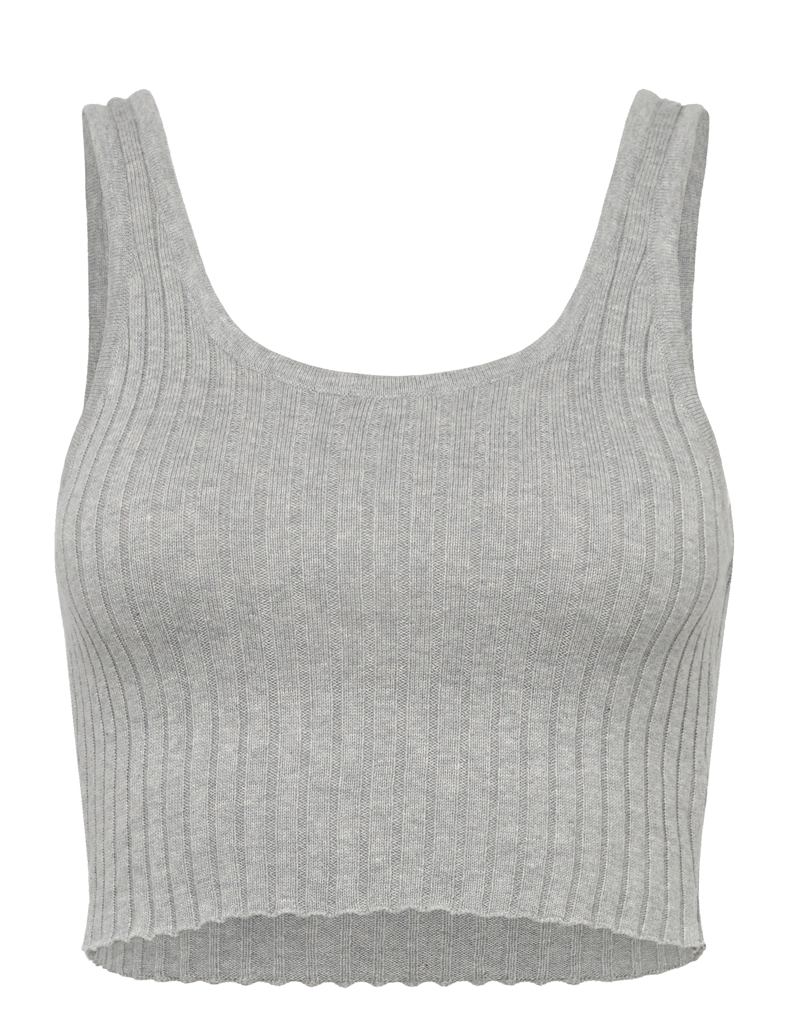 Organic Basics True Knit Crop Tank Top - Bløde BH'er - GREY MELANGE / grey