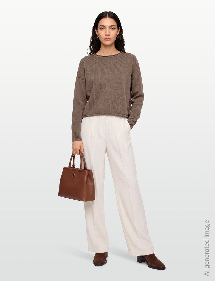 Organic Basics - True Knit Sweater - stickade tröjor - shadow - 0