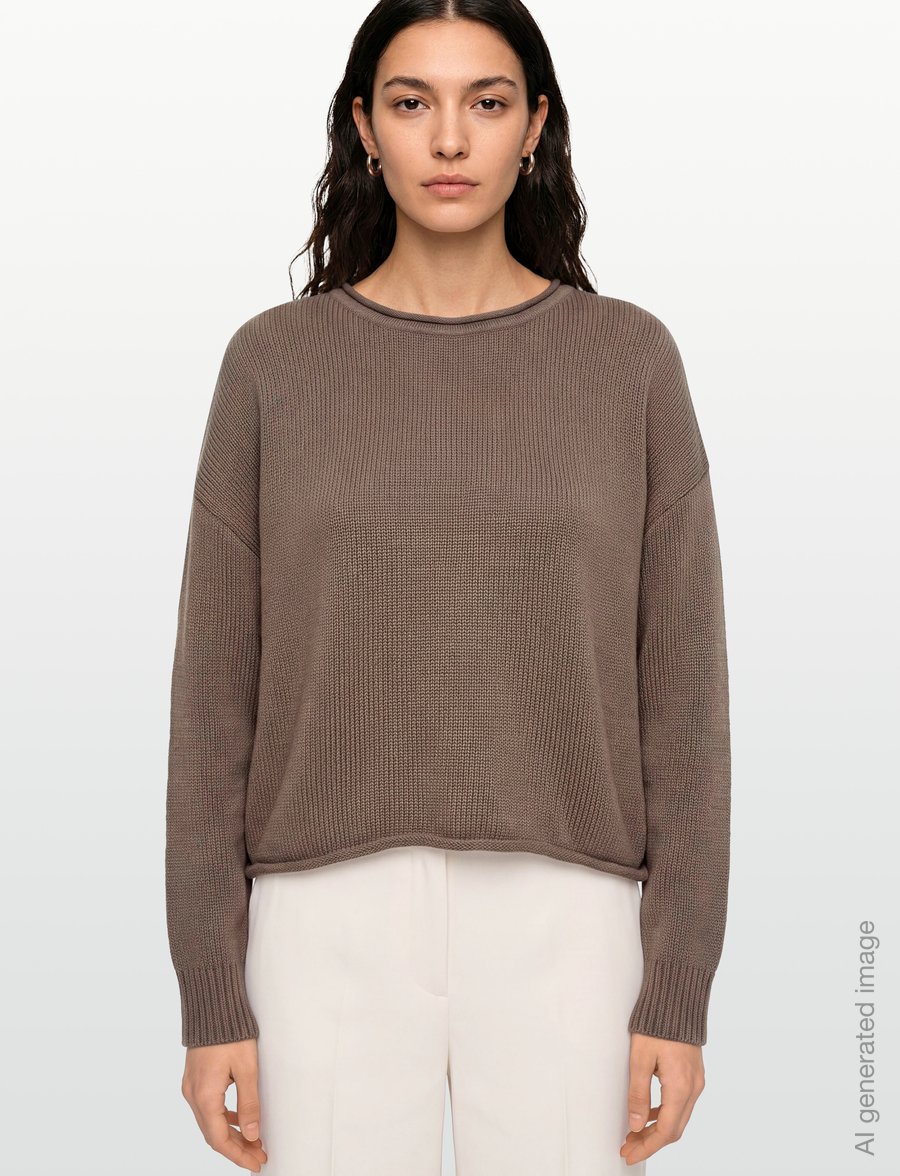 Organic Basics - True Knit Sweater - stickade tröjor - shadow - 3