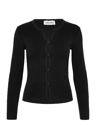 Organic Basics Soft Knit Rib Cardigan - Fødselsdagsgaver - BLACK / black