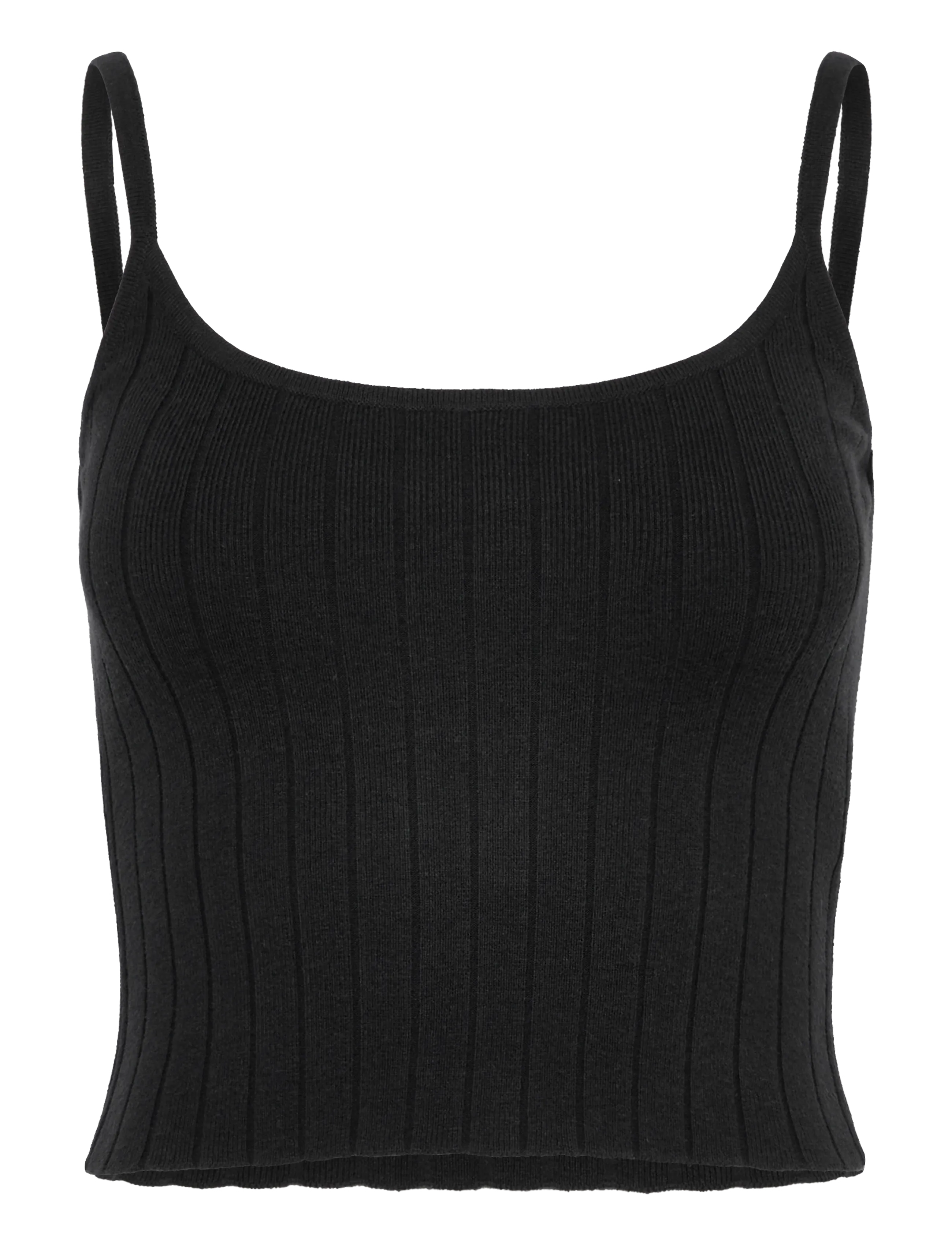 Organic Basics Soft Knit Rib Tank Top - Kleidung - BLACK / black