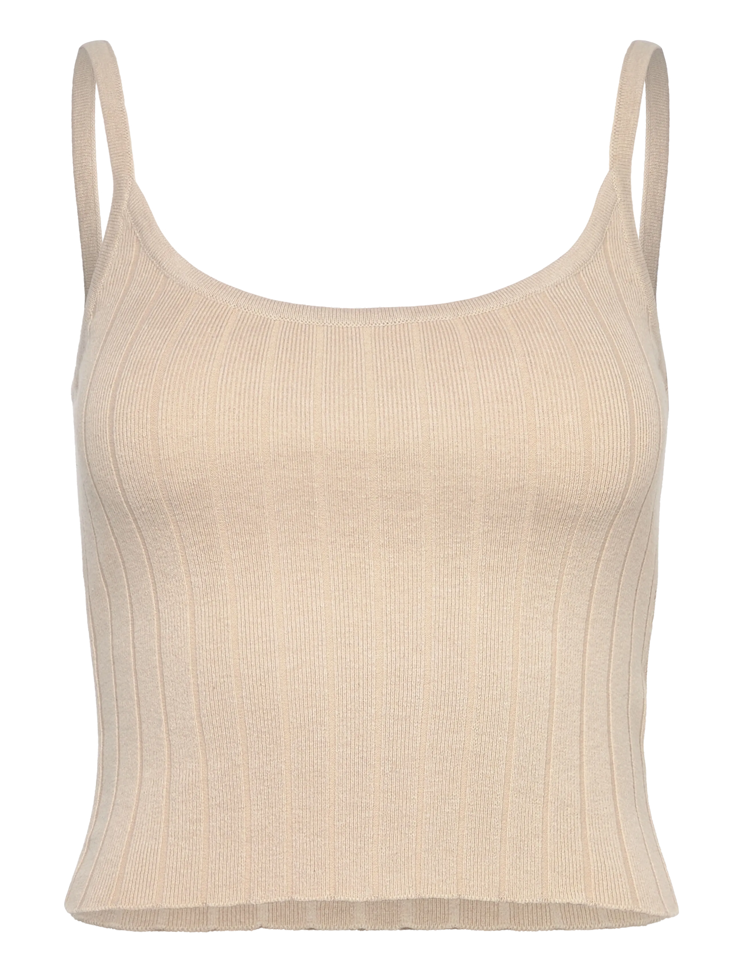 ORGANIC BASICS Soft Knit Rib Tank Oberteil Beige - L - Damen