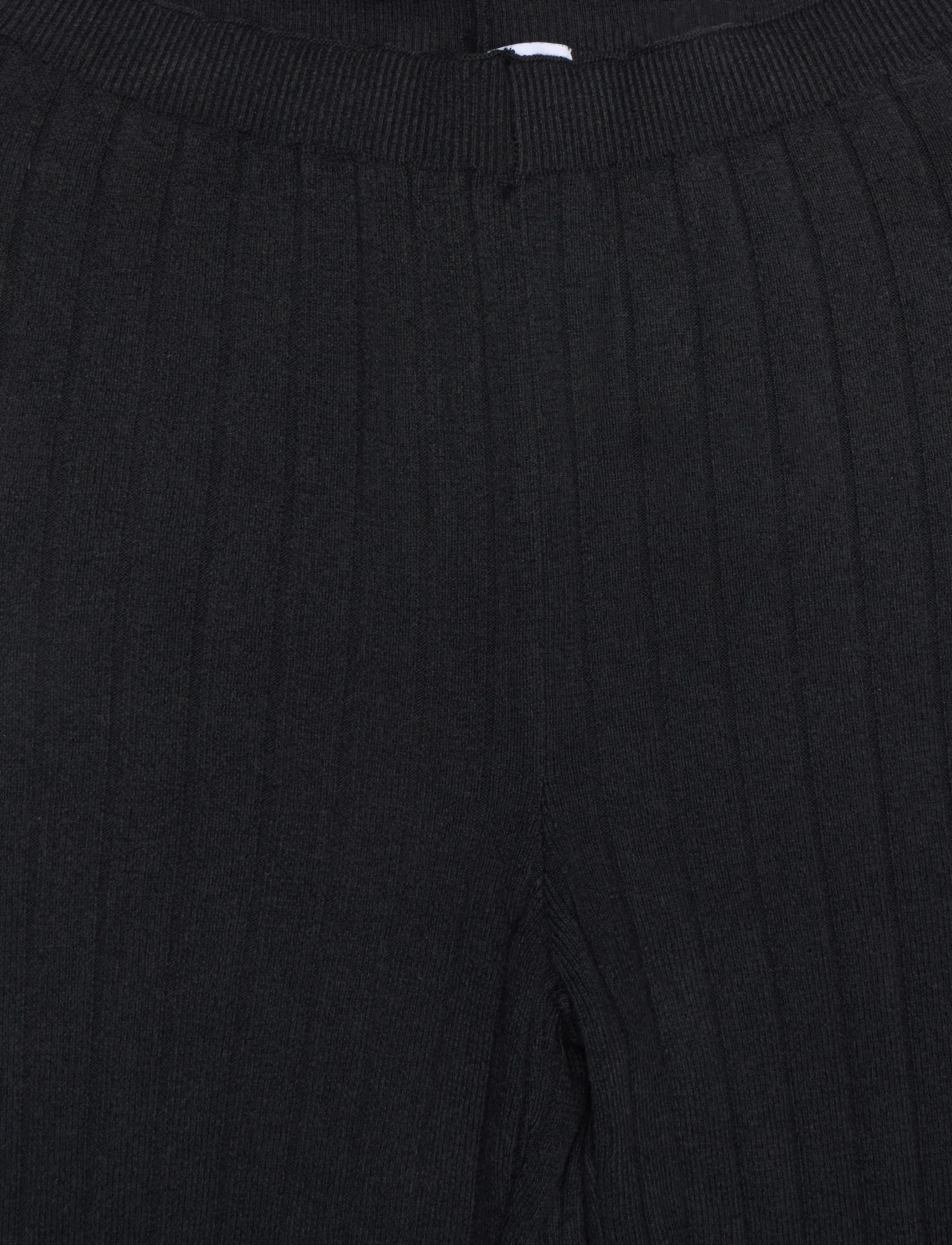 Organic Basics - Soft Knit Rib Flare Pants - kvinder - black - 2
