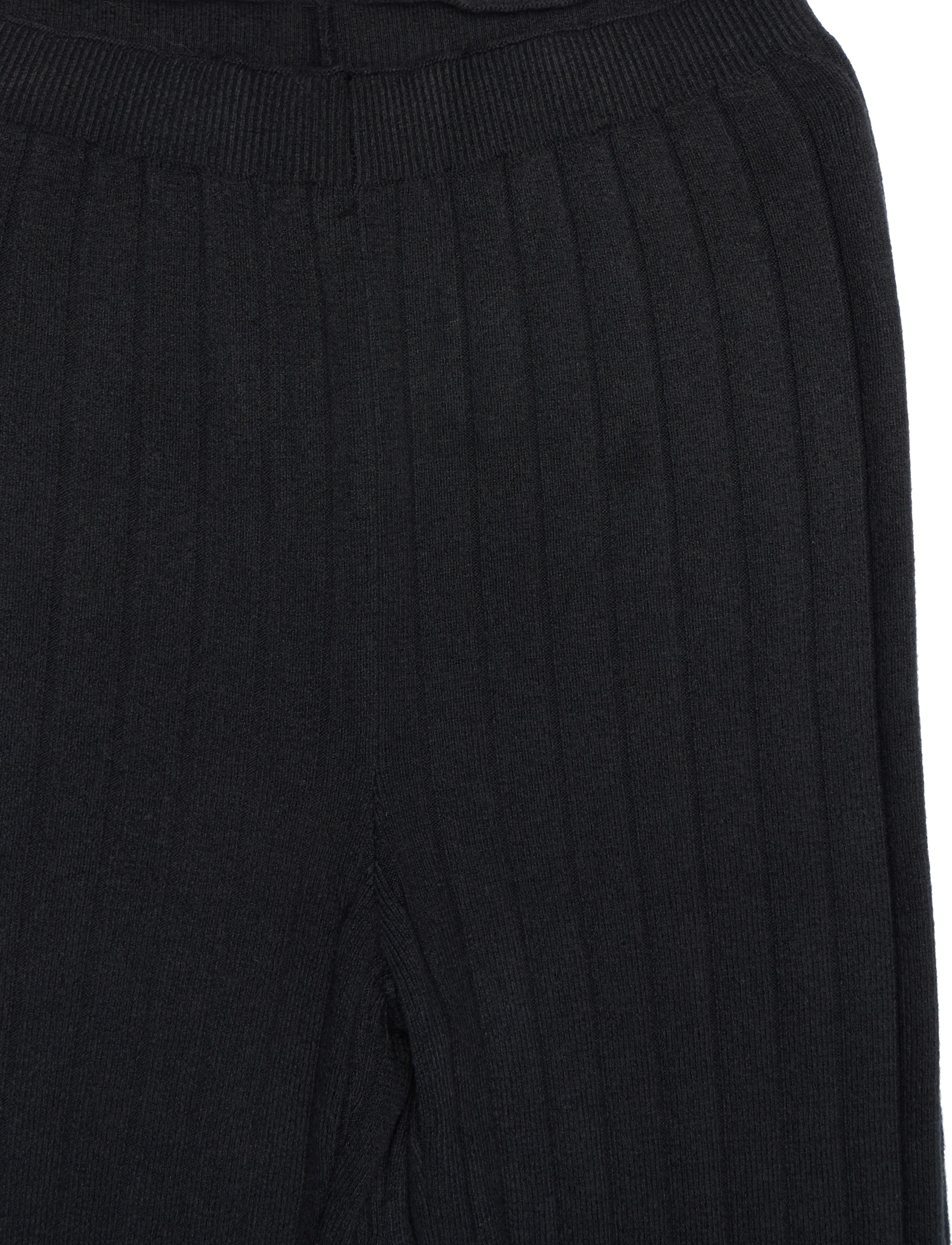 Organic Basics - Soft Knit Rib Flare Pants - kvinder - black - 3