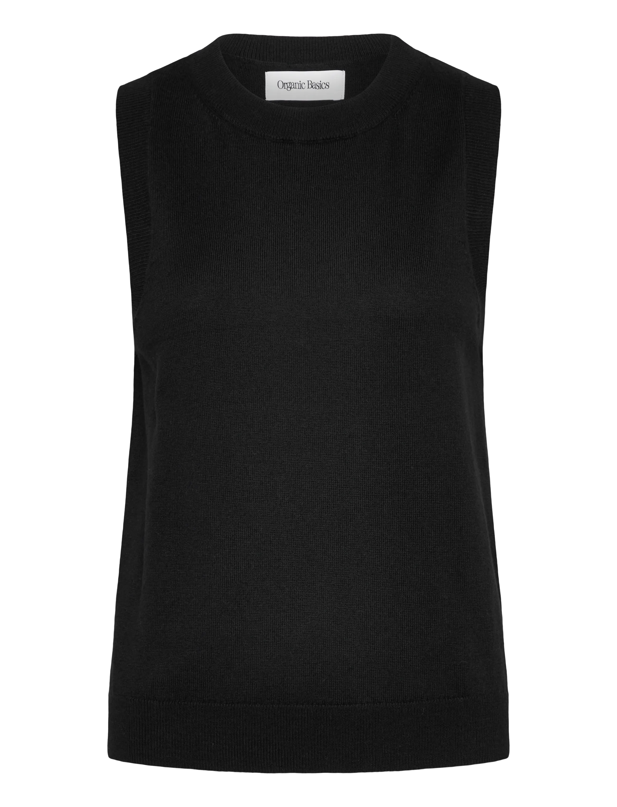 Organic Basics Soft Knit Sweater Vest - Strikveste - BLACK / black