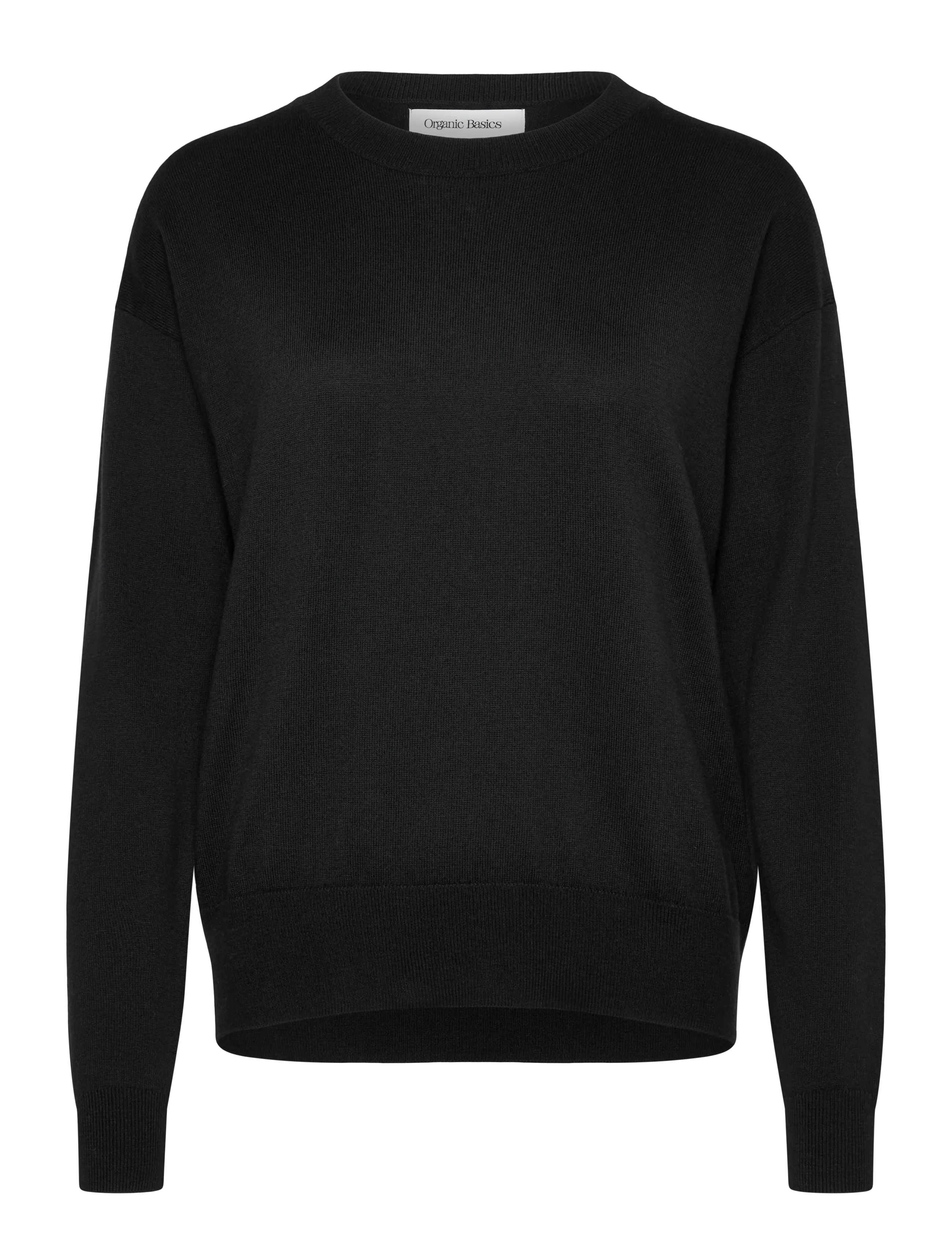 Organic Basics Soft Knit Boxy Crewneck Sweater - Kleidung - BLACK / black