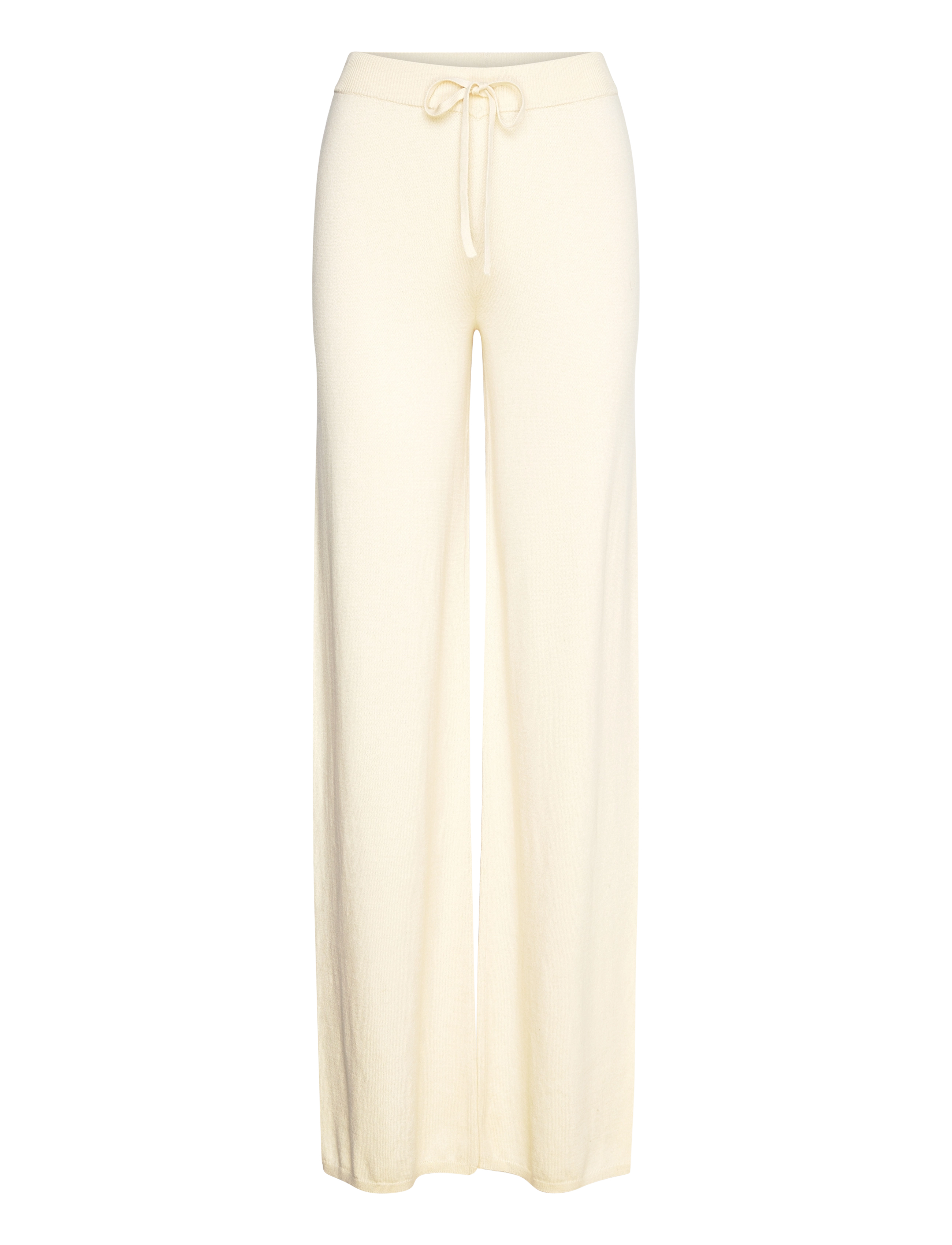 ORGANIC BASICS Soft Knit Straight Bein Hosen Cream - L - Damen