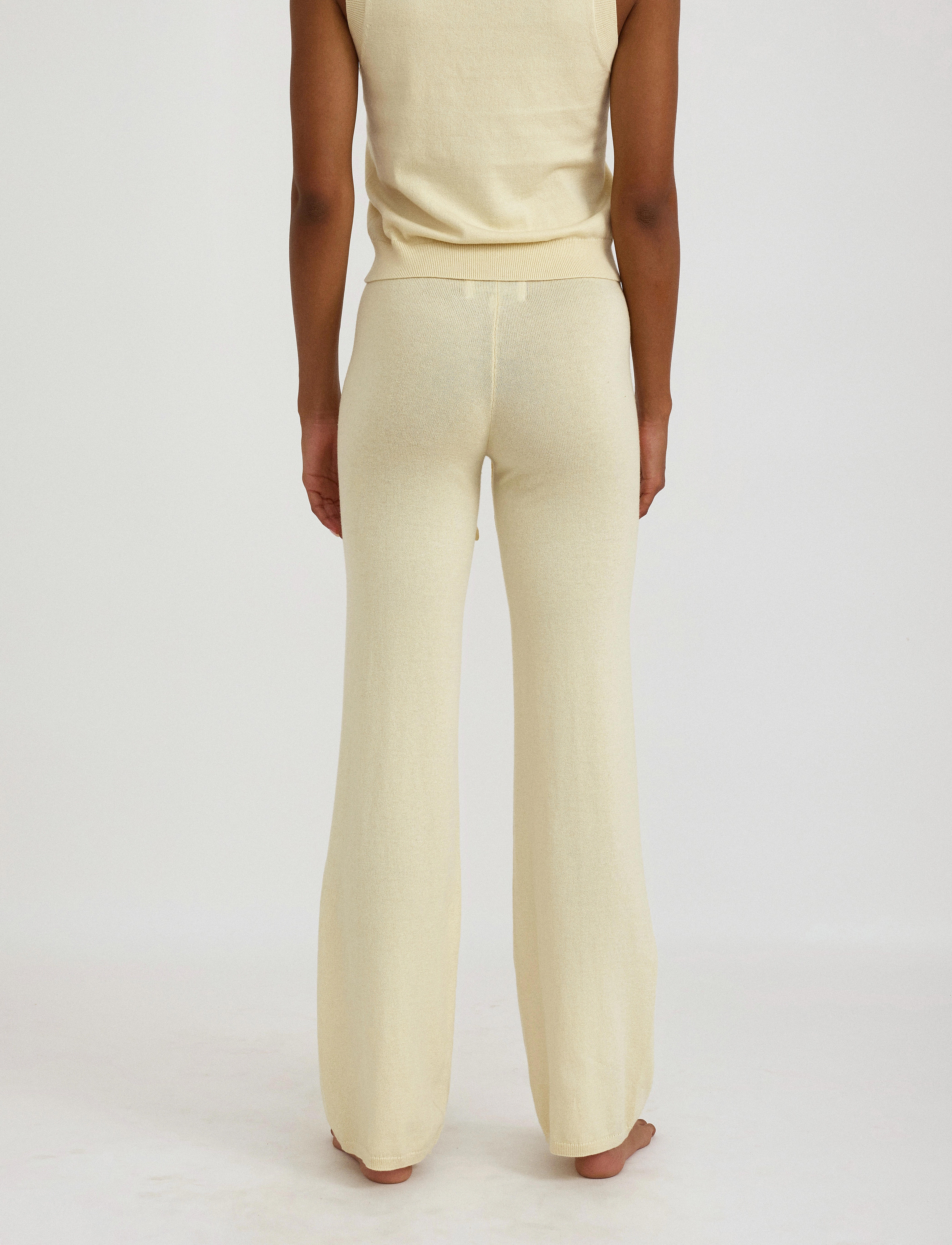 Organic Basics - Soft Knit Straight Leg Pants - naised - double cream - 3