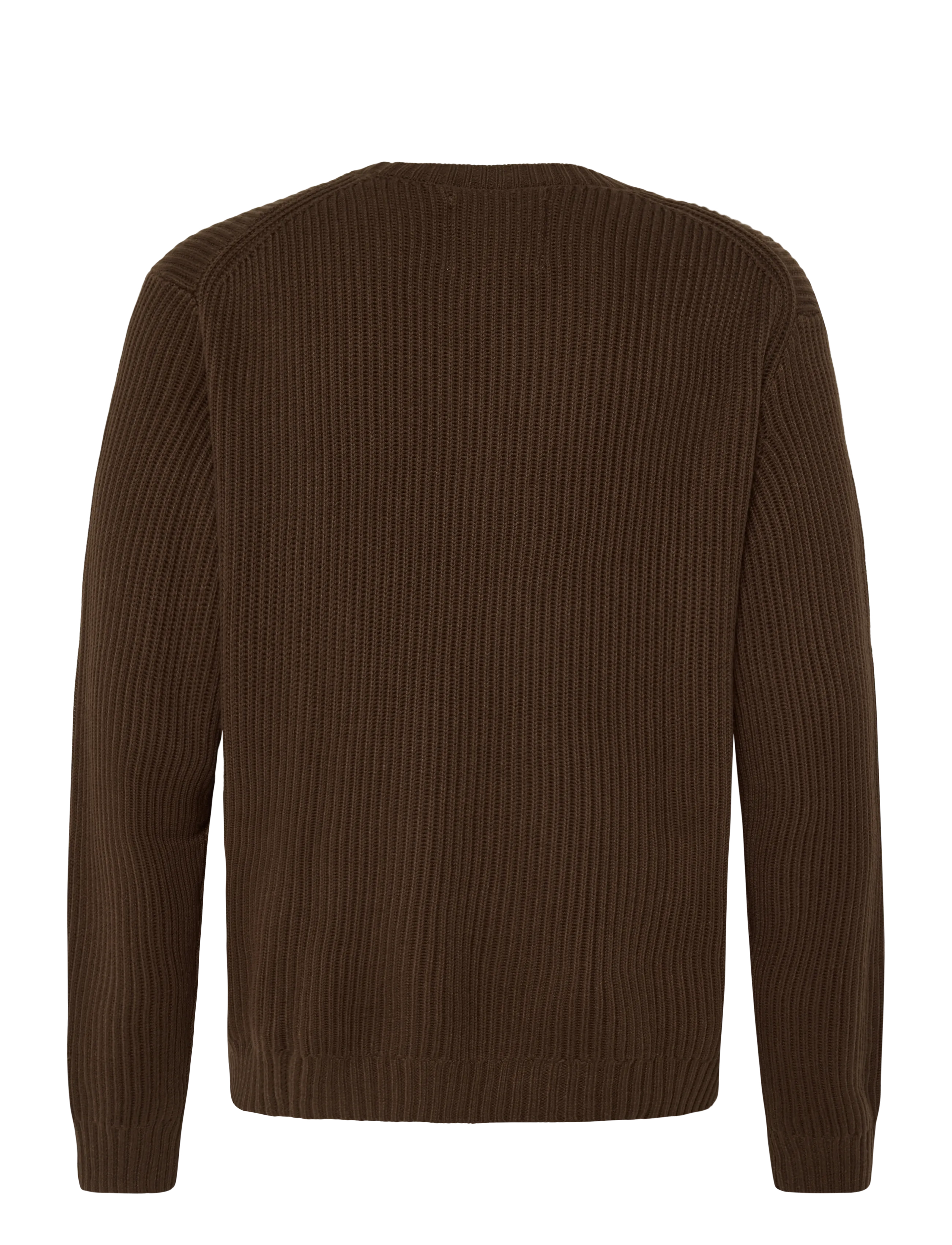 Organic Basics - Soft Knit Chunky Crewneck Sweater - efterårstøj - rich brown - 1