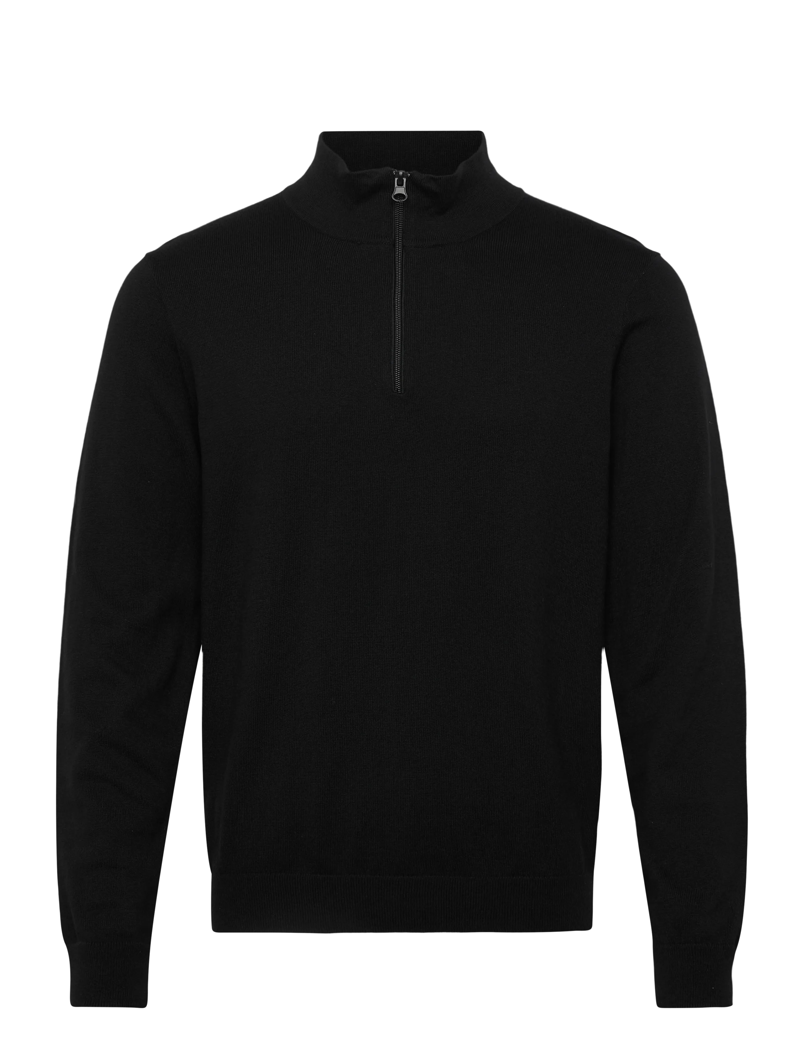ORGANIC BASICS Soft Knit Half Zip Pullover Schwarz - L - Herren