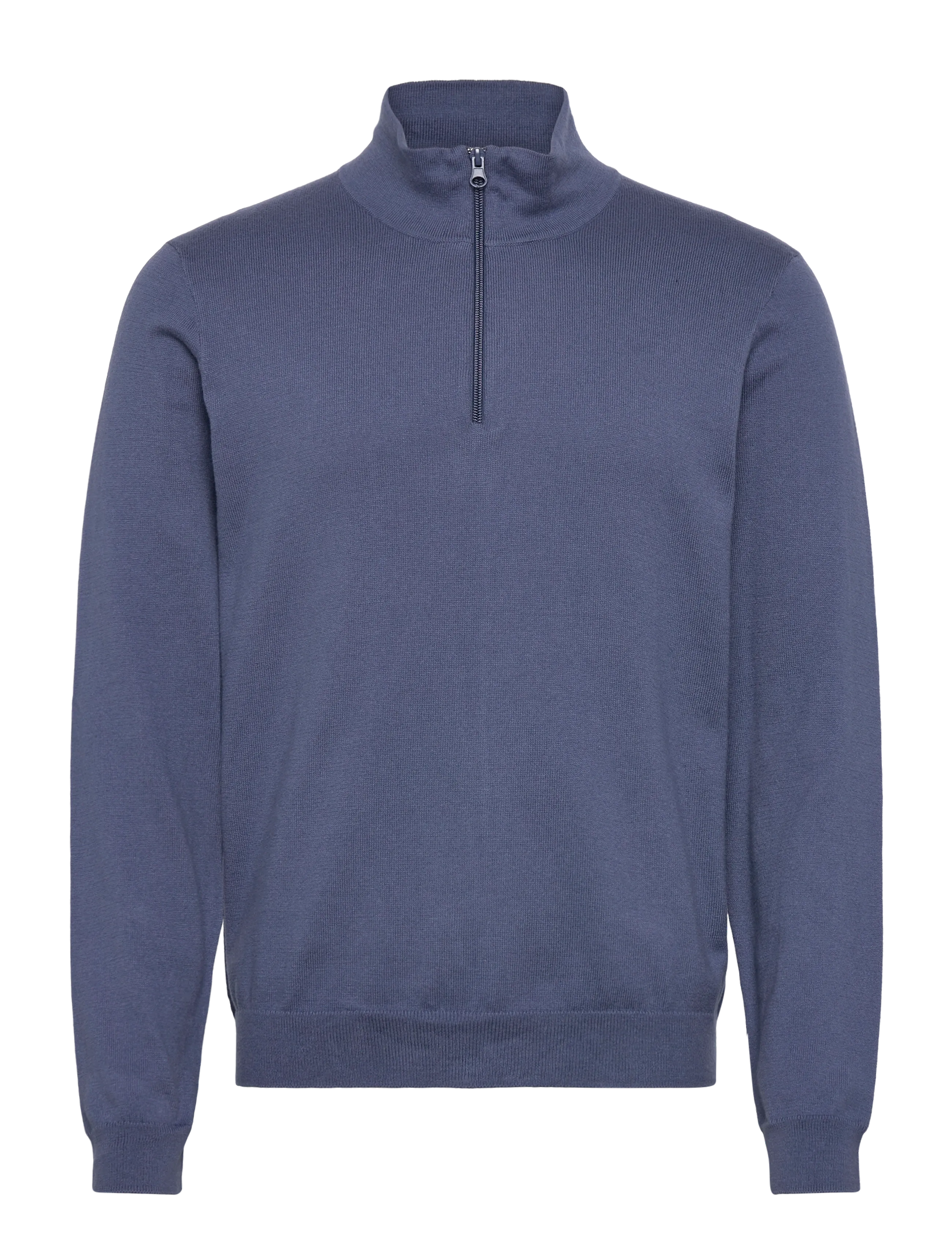 ORGANIC BASICS Soft Knit Half Zip Pullover Blau - L - Herren