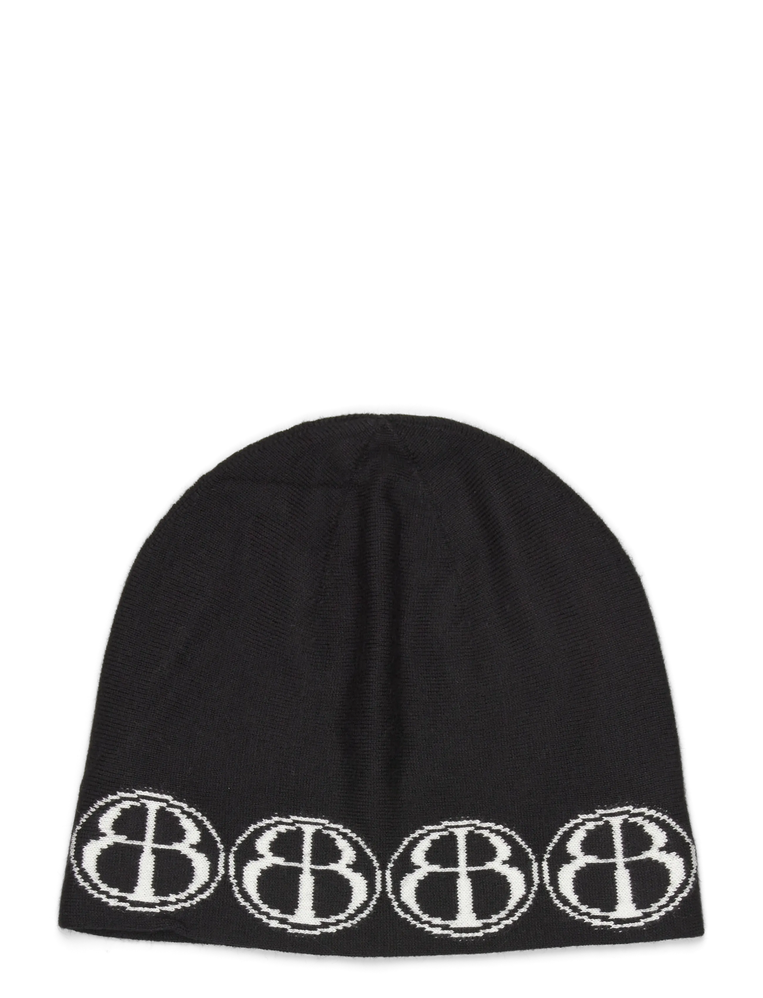 Organic Basics Soft Knit Jacquard Beanie - Mützen - BLACK / black