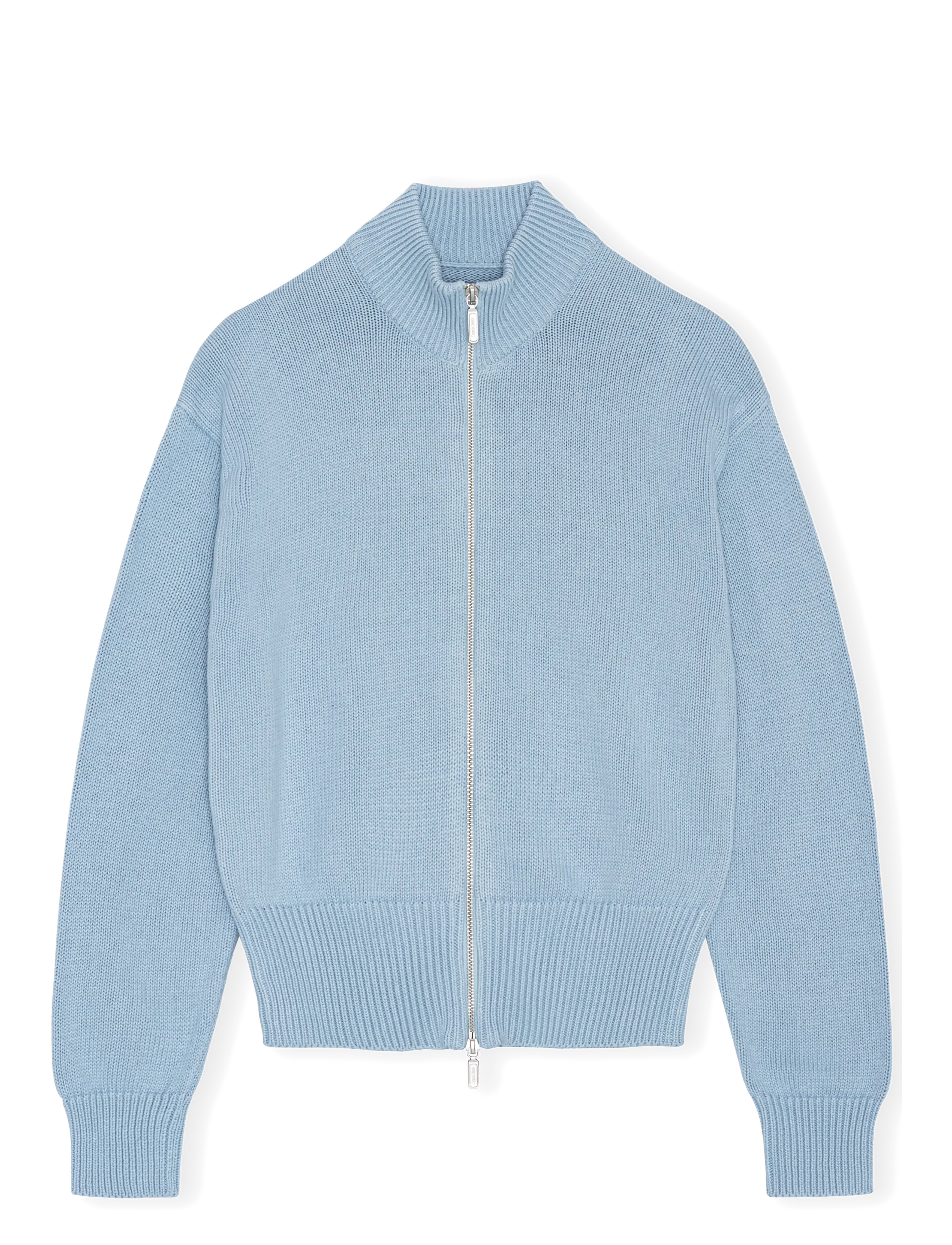Organic Basics - True Knit High Collar Cardigan - cloudy blue - 1
