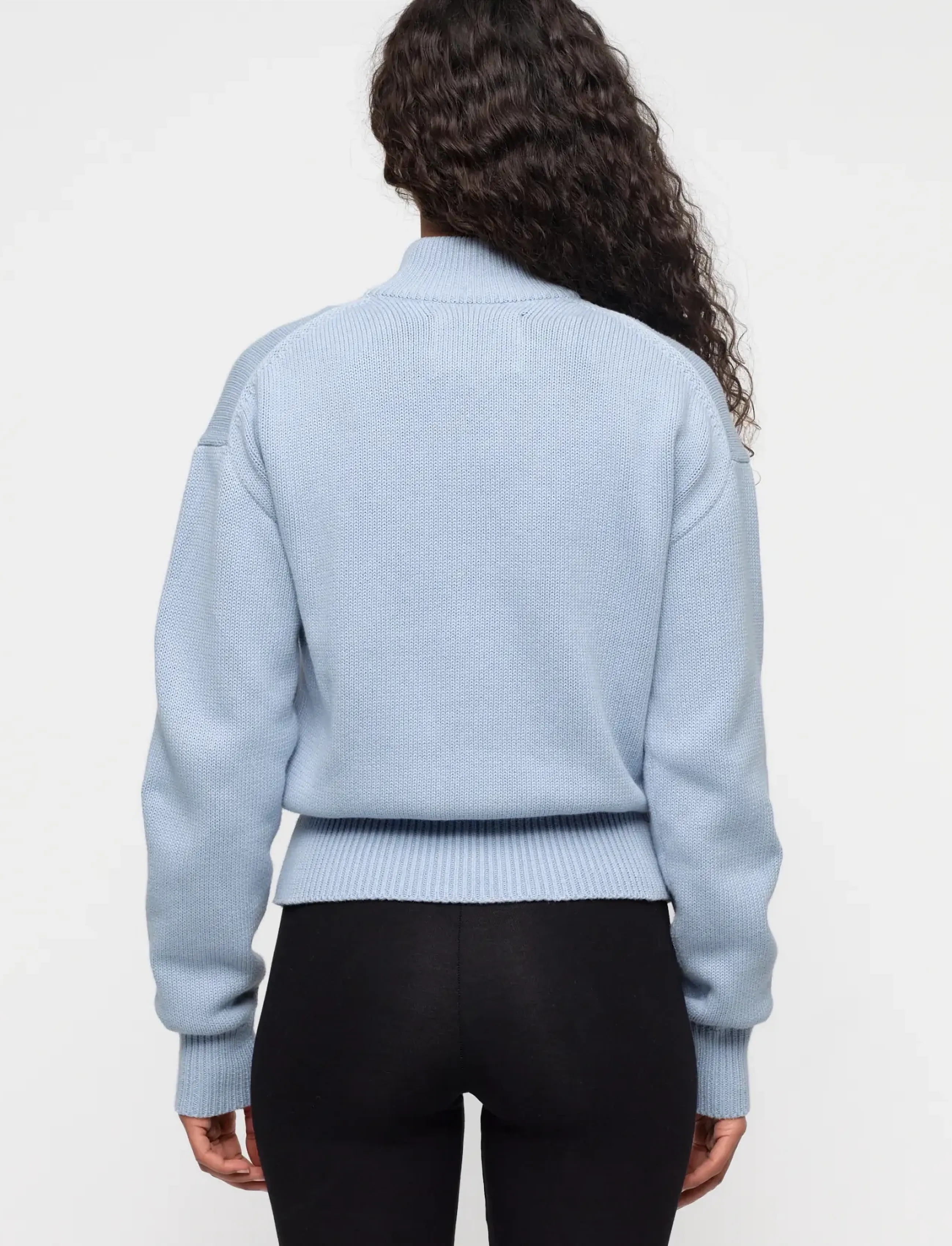 Organic Basics - True Knit High Collar Cardigan - cloudy blue - 2