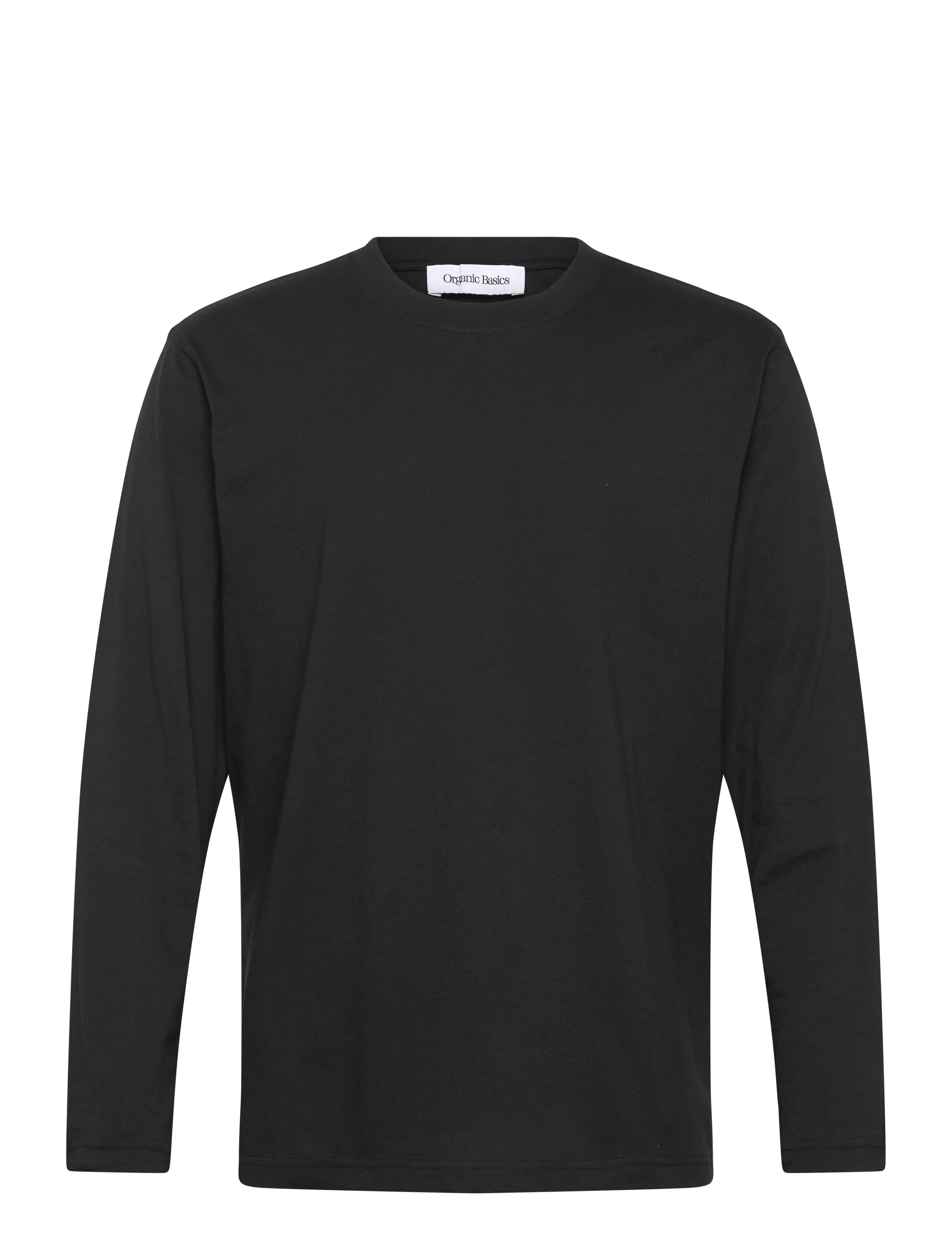 Organic Basics True Boxy Fit Long Sleeve Tee - Tøj - BLACK / black