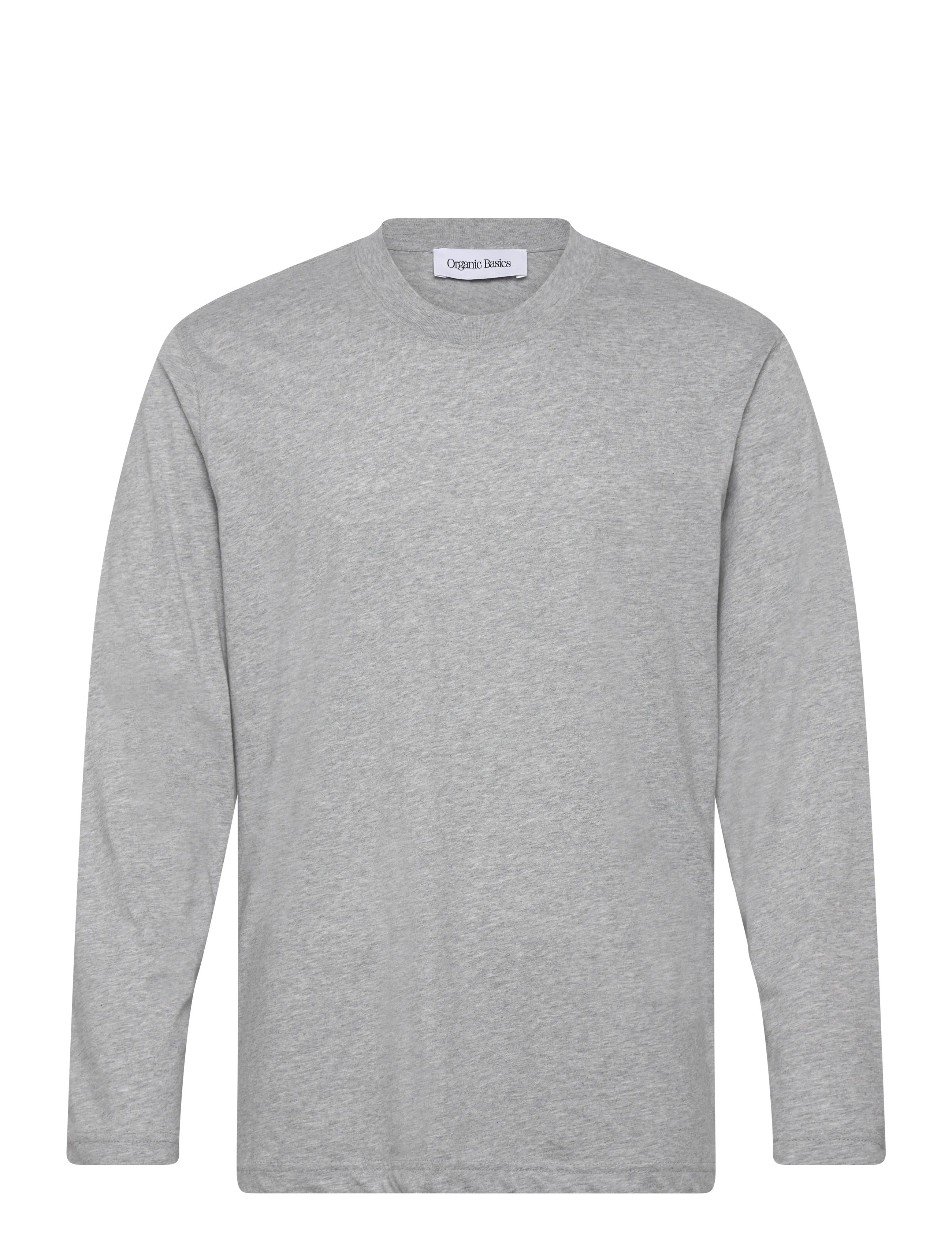 Organic Basics True Boxy Fit Long Sleeve Tee - T-shirts - GREY MELANGE / grey
