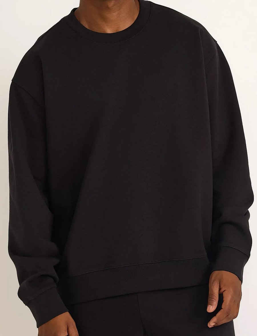 Organic Basics - Weekend Boxy Fit Crewneck Sweatshirt - urlaubsfavoriten - black - 0