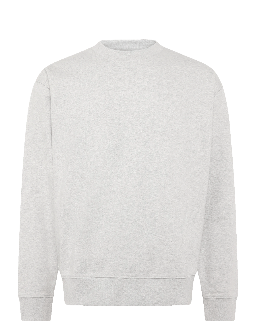 Organic Basics - Weekend Boxy Fit Crewneck Sweatshirt - sweatshirts - misty grey melange - 0