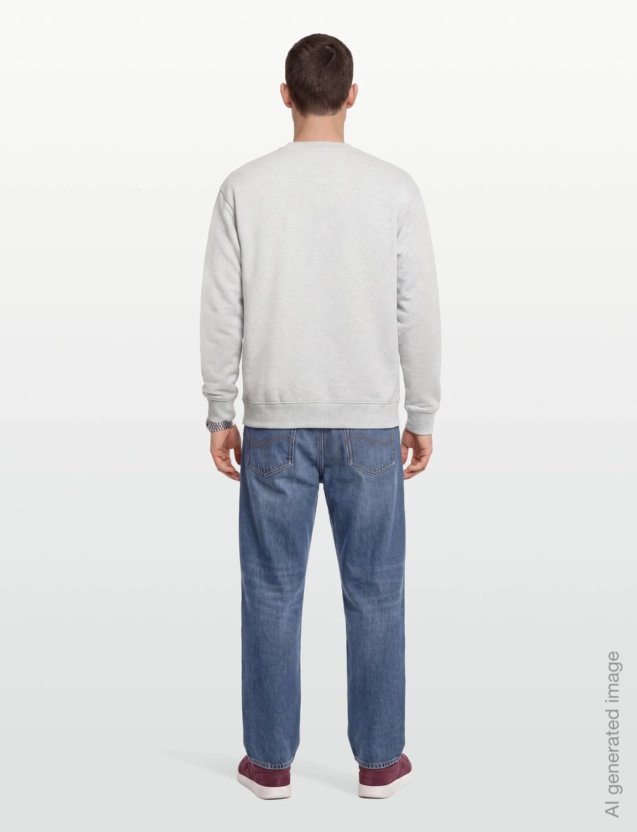 Organic Basics - Weekend Boxy Fit Crewneck Sweatshirt - sweatshirts - misty grey melange - 4