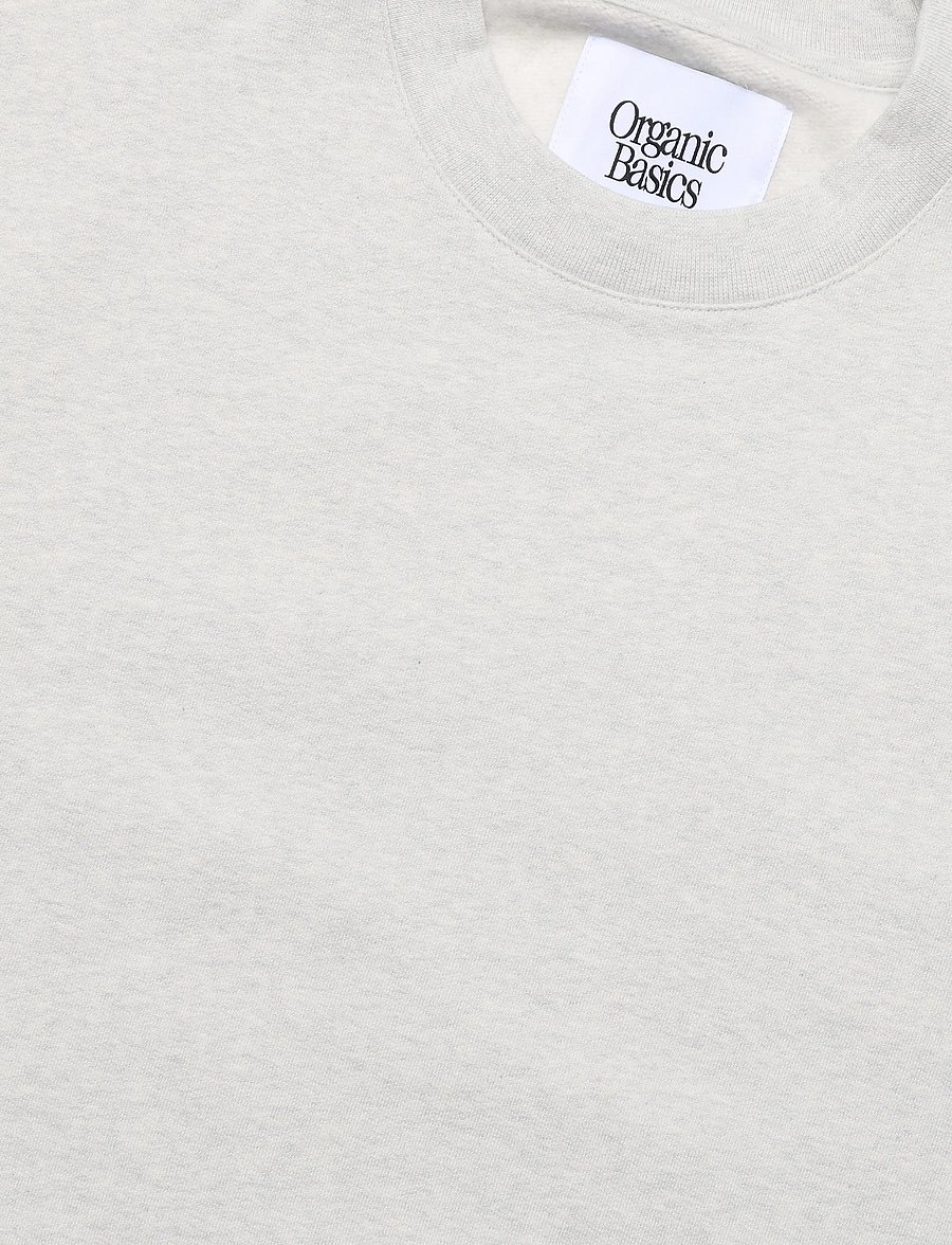 Organic Basics - Weekend Boxy Fit Crewneck Sweatshirt - sweatshirts - misty grey melange - 2