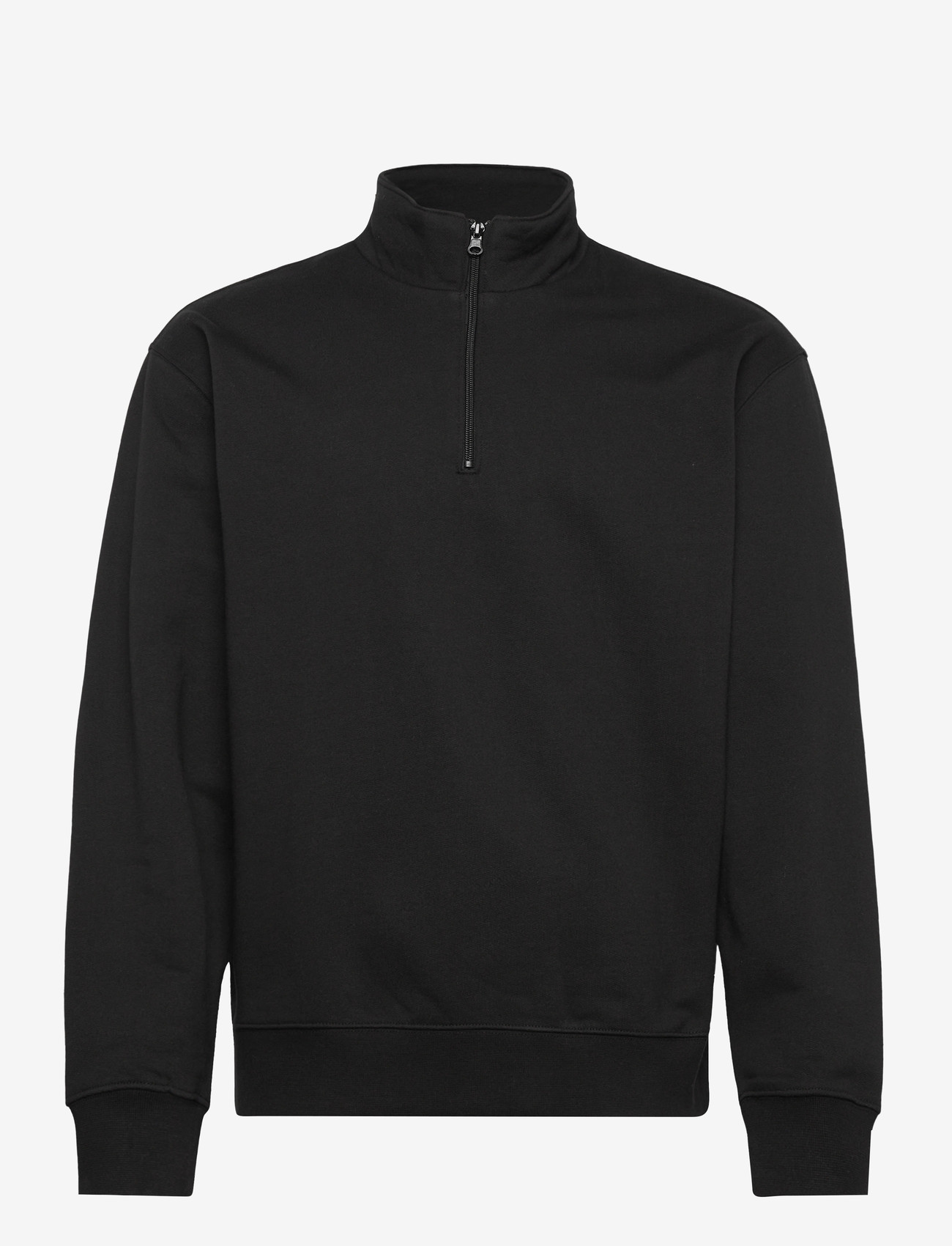 Organic Basics - Weekend Half Zip Sweatshirt - sweatshirts - black - 0