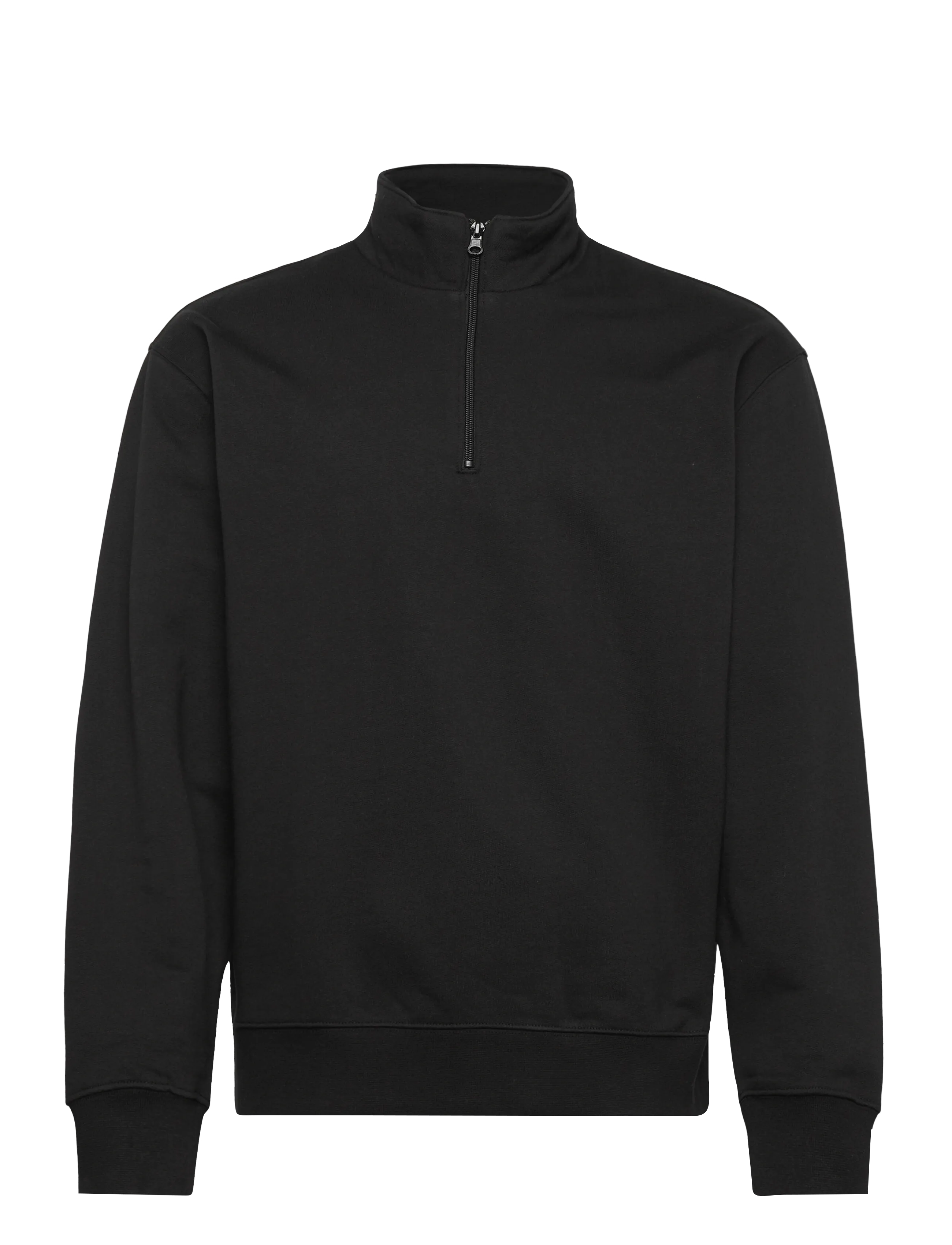 Organic Basics Weekend Half Zip Sweatshirt - Kleidung - BLACK / black