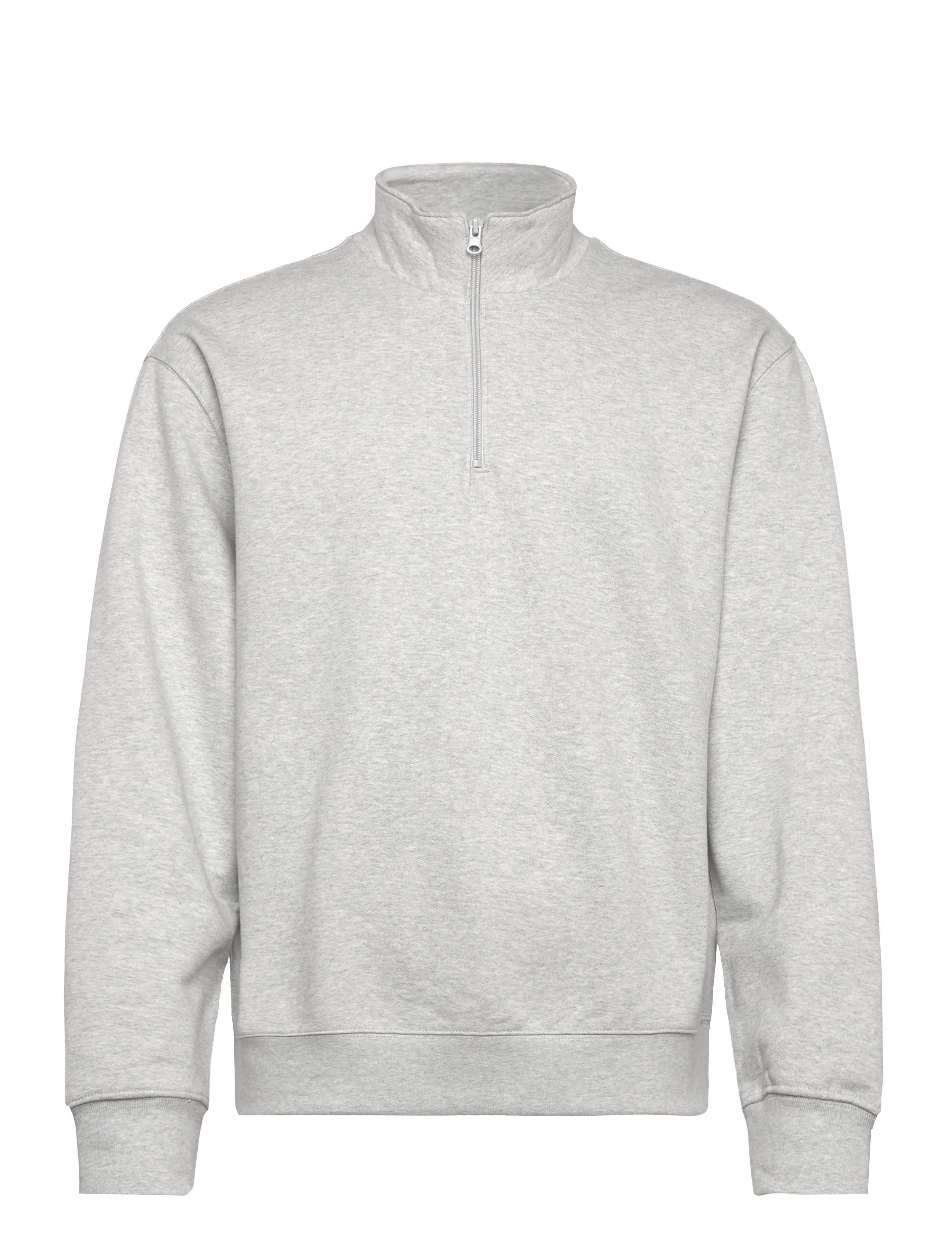 ORGANIC BASICS Weekend Half Zip Sweatshirt Grau - M - Herren