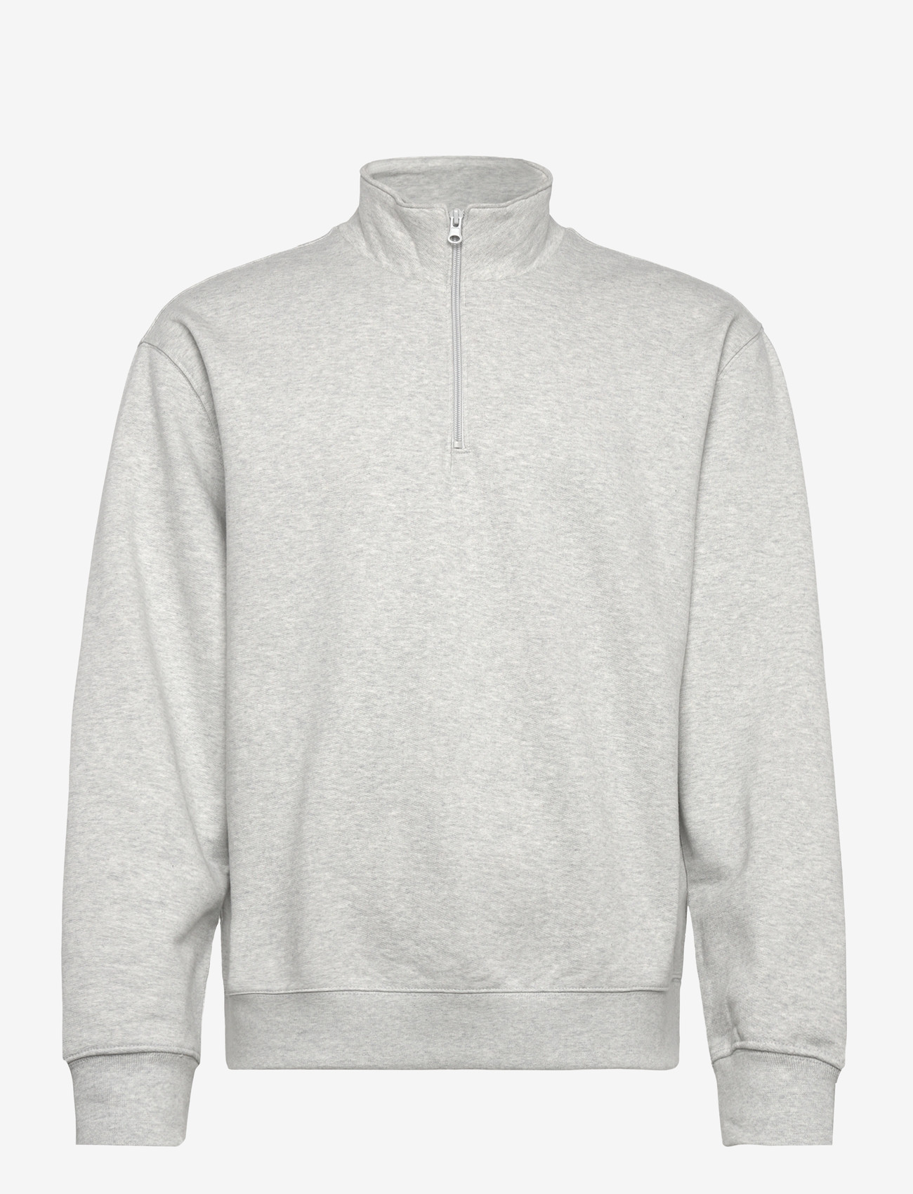 Organic Basics - Weekend Half Zip Sweatshirt - dressipluusid - misty grey melange - 0