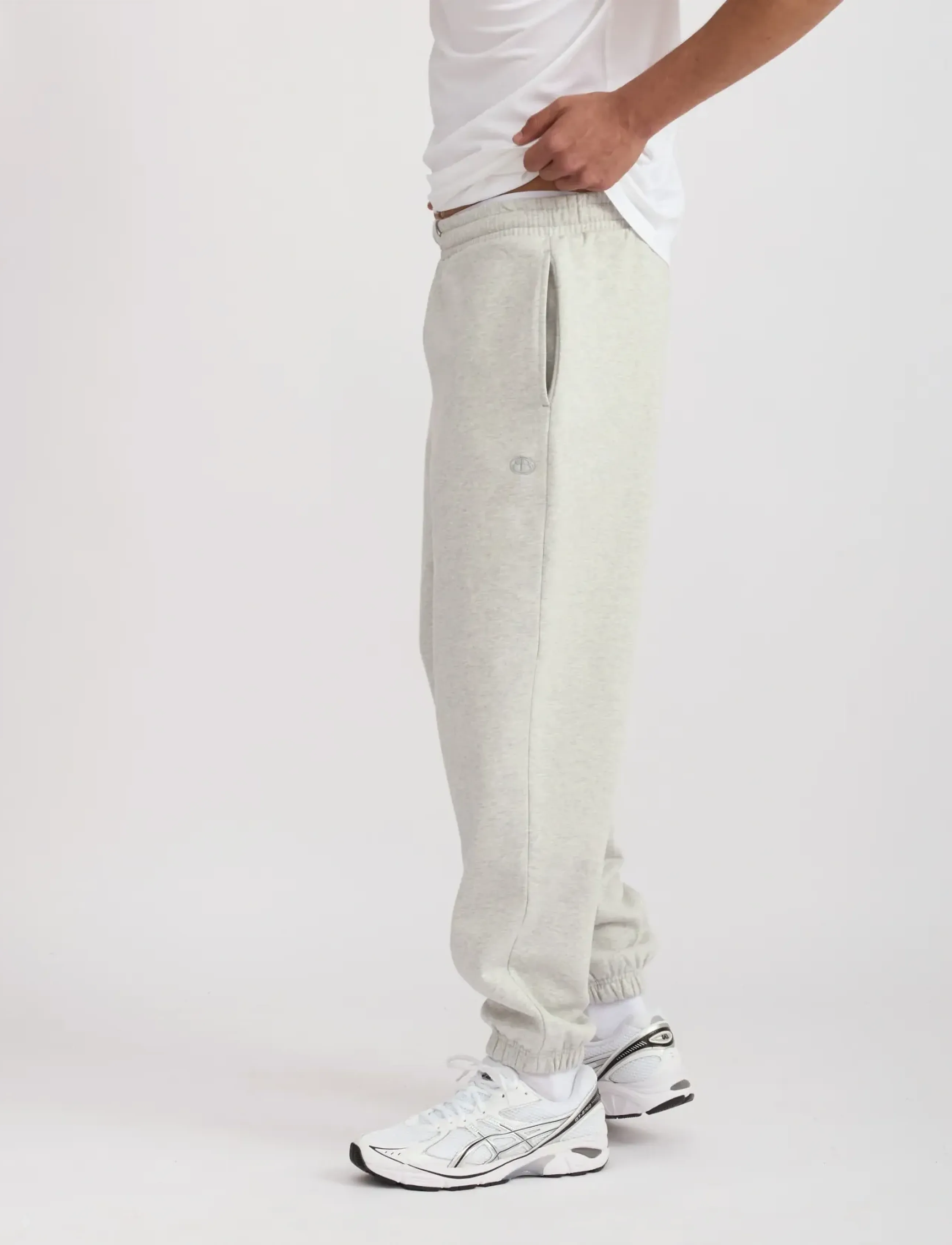 Organic Basics - Weekend Joggers - misty grey melange - 3