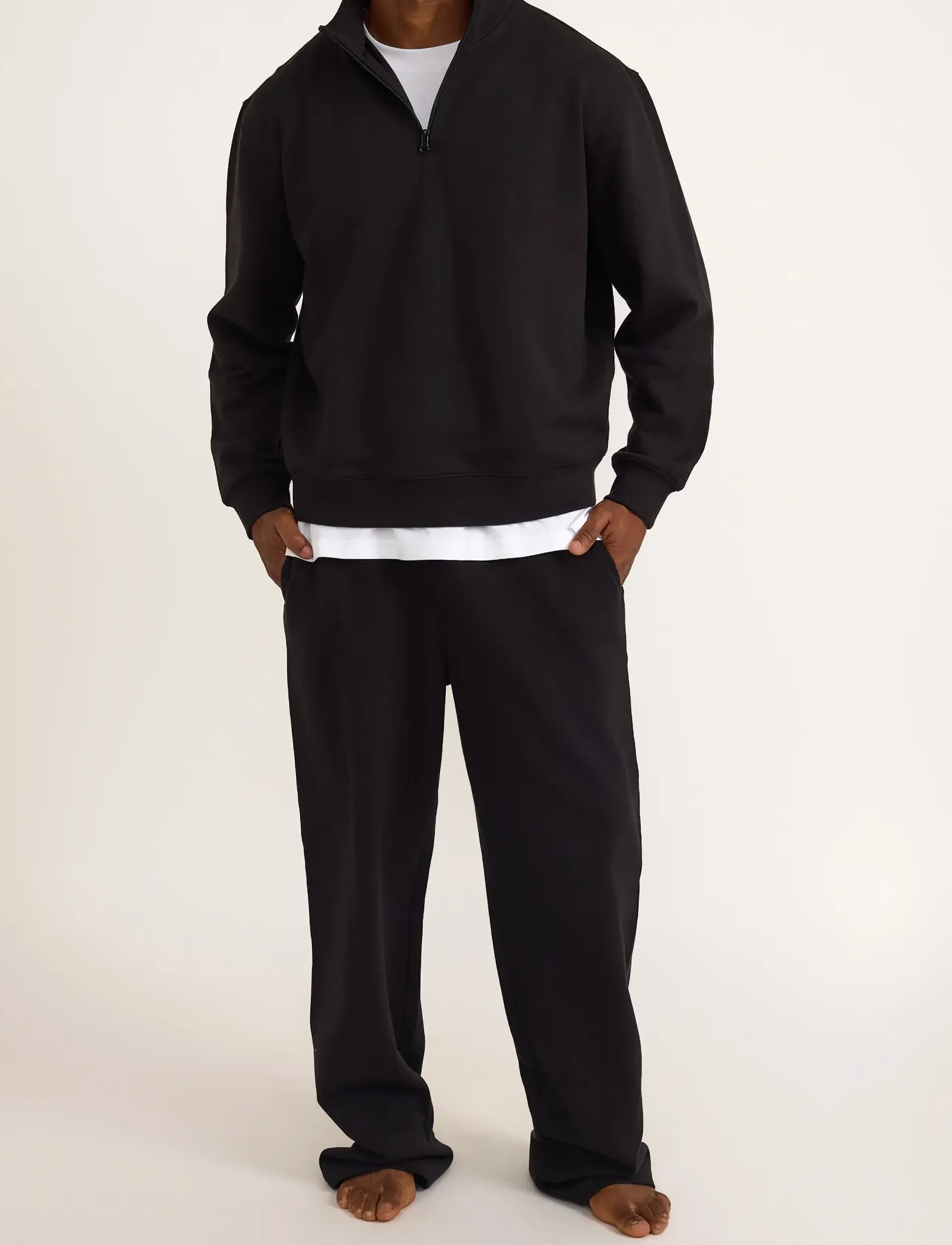 Organic Basics Weekend Straight Leg Joggers, XXL, Black, Underdele > Joggingbukser, Herre