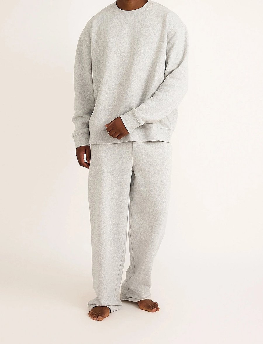 Organic Basics - Weekend Straight Leg Joggers - sweatpants - misty grey melange - 0