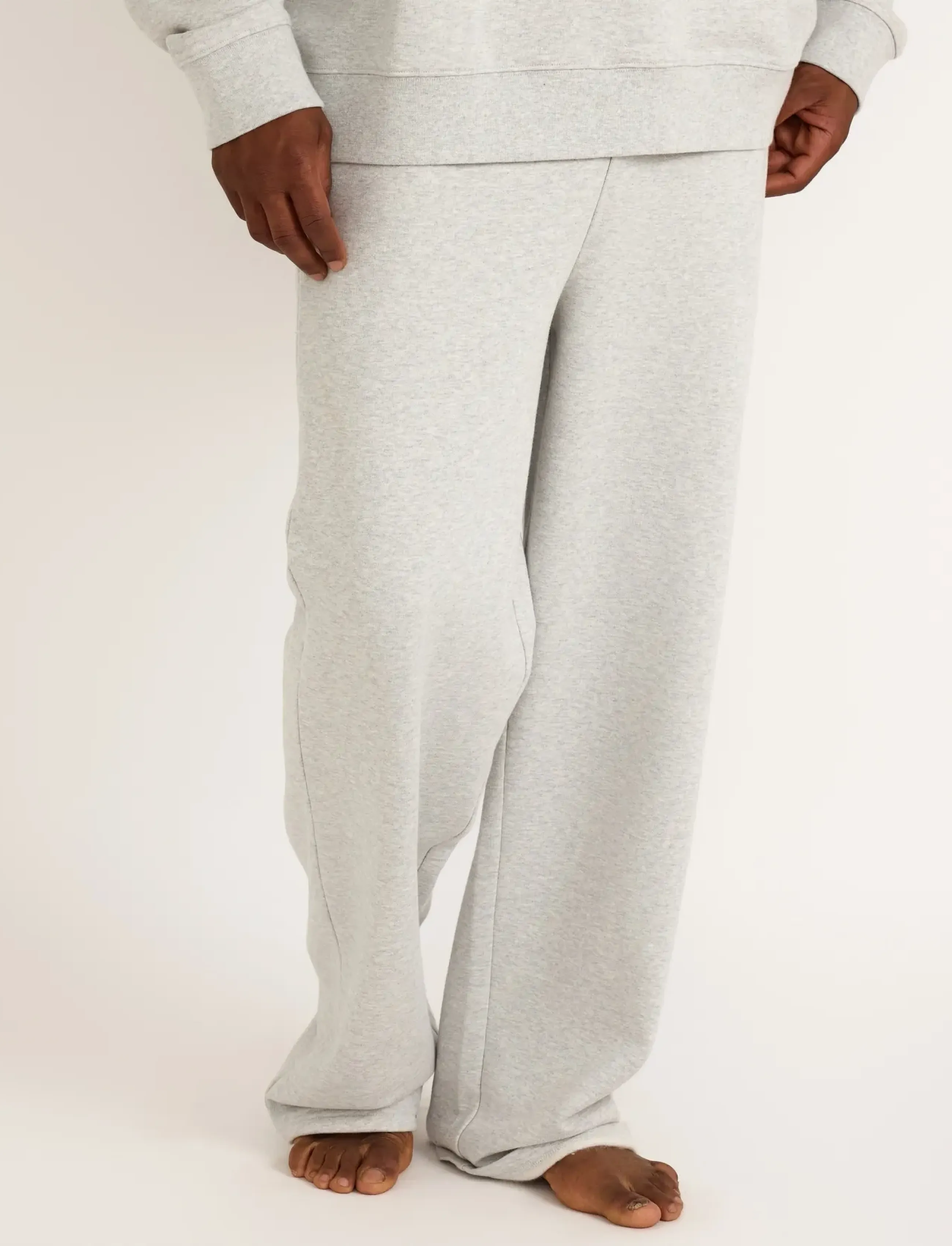 Organic Basics - Weekend Straight Leg Joggers - misty grey melange - 3