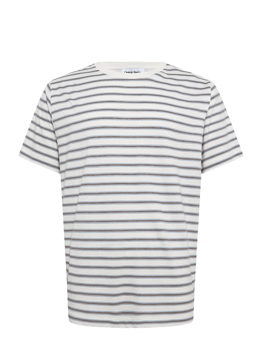 Organic Basics - True Heavy Boxy Fit Tee - kortärmade t-shirts - steamy stripe - 0