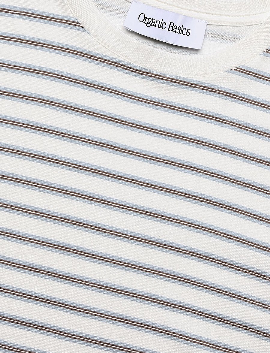 Organic Basics - True Heavy Boxy Fit Tee - kortärmade t-shirts - steamy stripe - 2