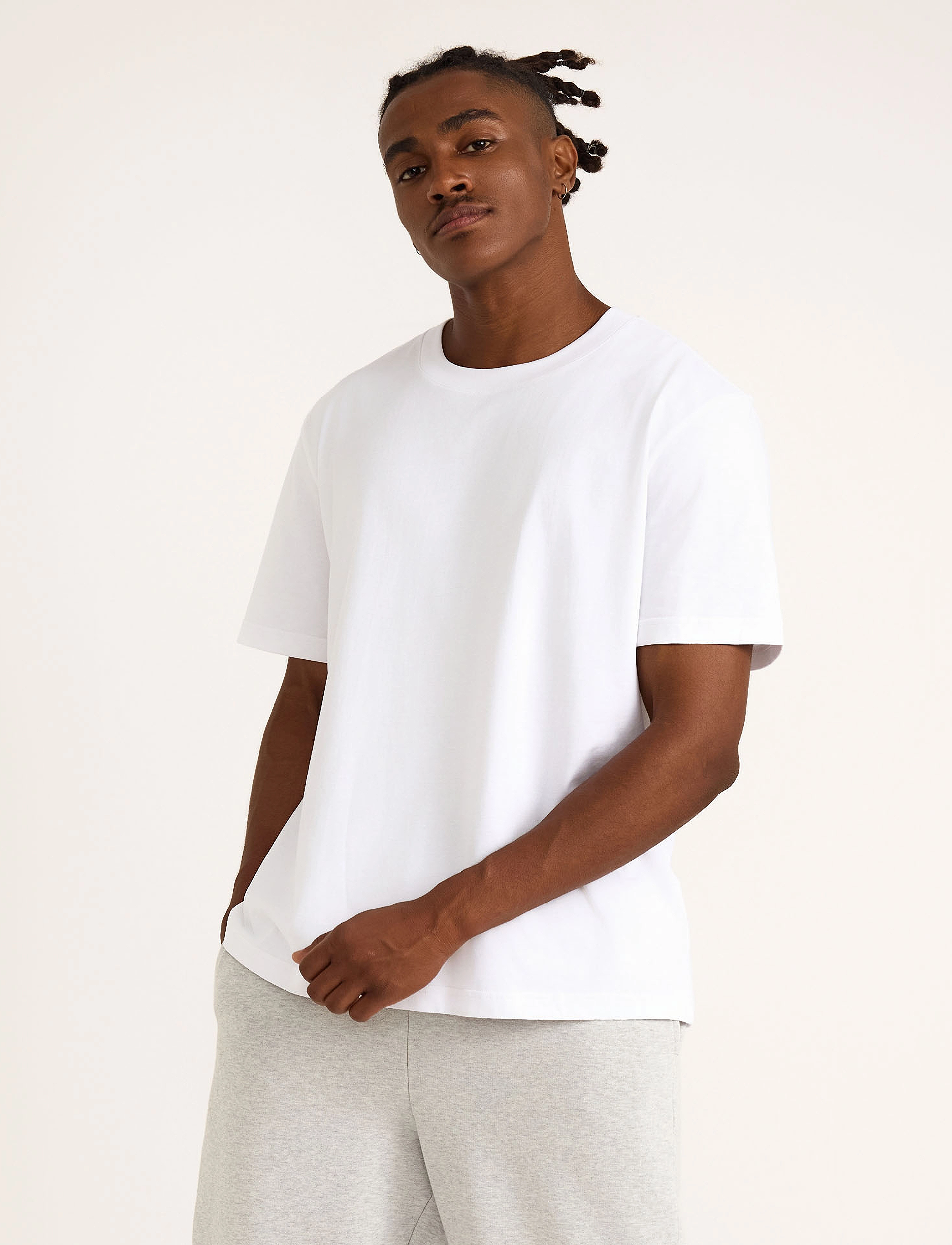 Organic Basics True Heavy Boxy Fit Tee, Mænd, Boxy Fit T-shirt, Hvid, Str: L