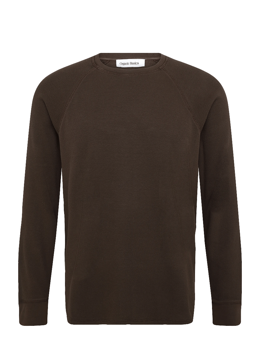 Organic Basics - Waffle Raglan Long Sleeve - pyjamasöverdelar - truffle - 0