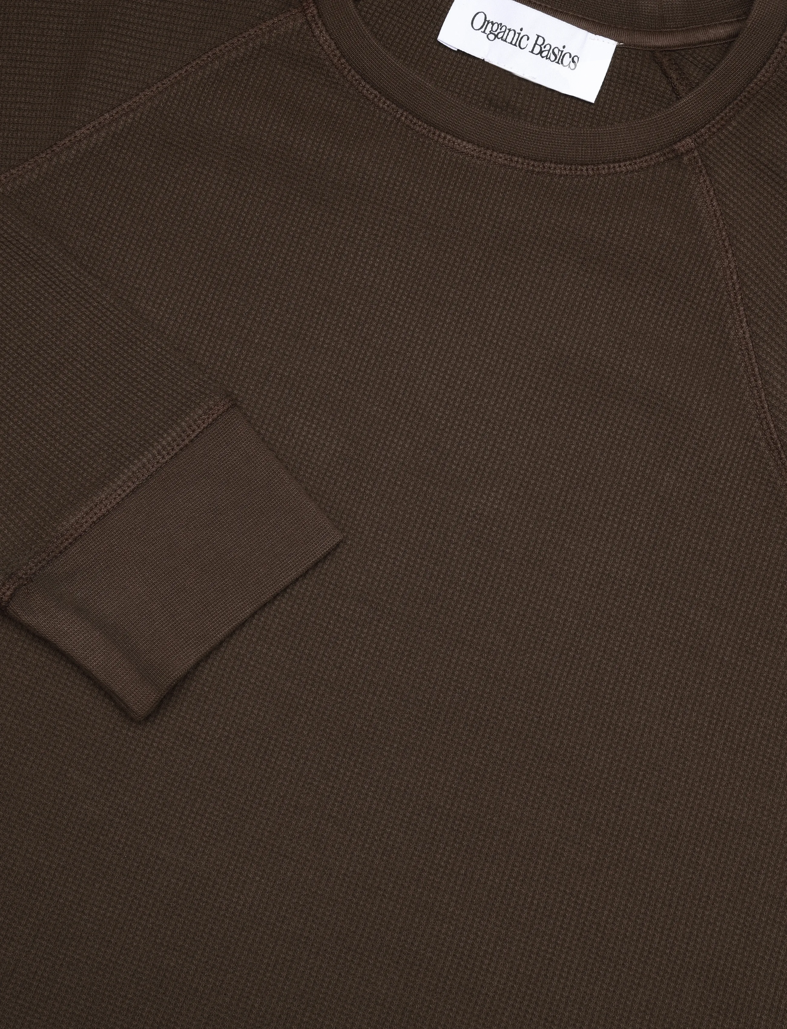 Organic Basics - Waffle Raglan Long Sleeve - pyjama tops - truffle - 2