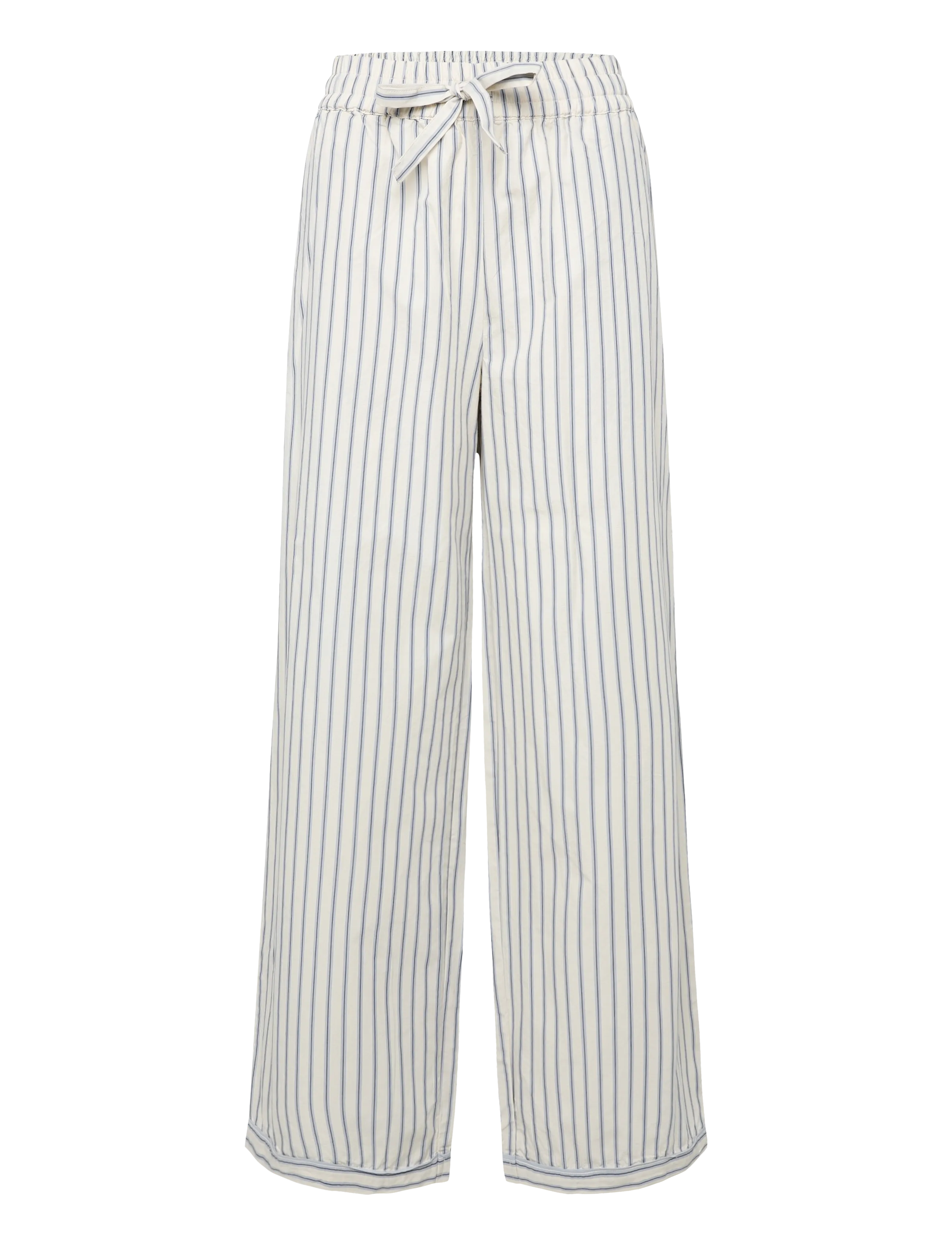 Organic Basics Core Sleep Poplin Pants 2.0 - Underkläder - CLOUDY BLUE STRIPE / cream