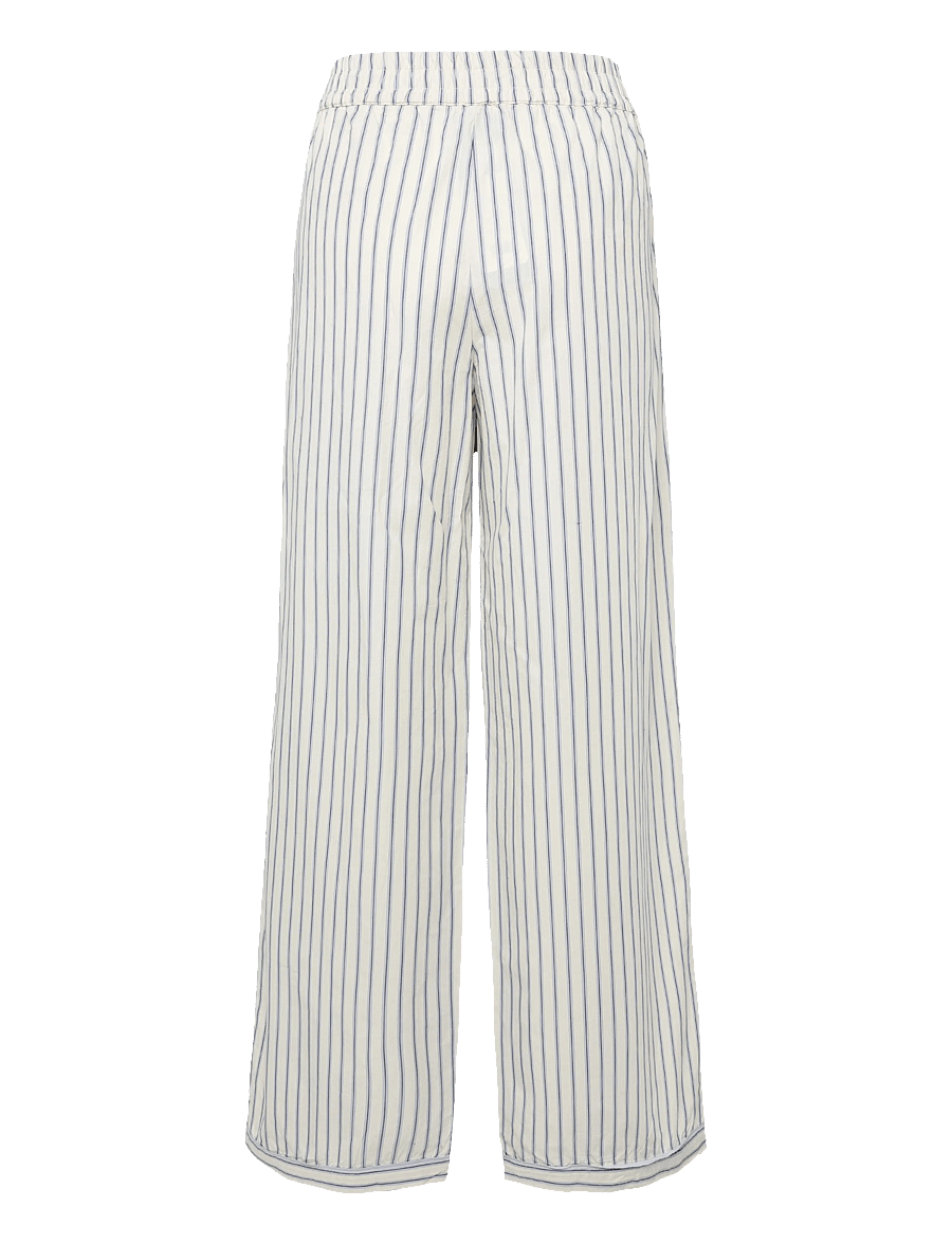 Organic Basics - Core Sleep Poplin Pants 2.0 - pyjamasbyxor - cloudy blue stripe - 2