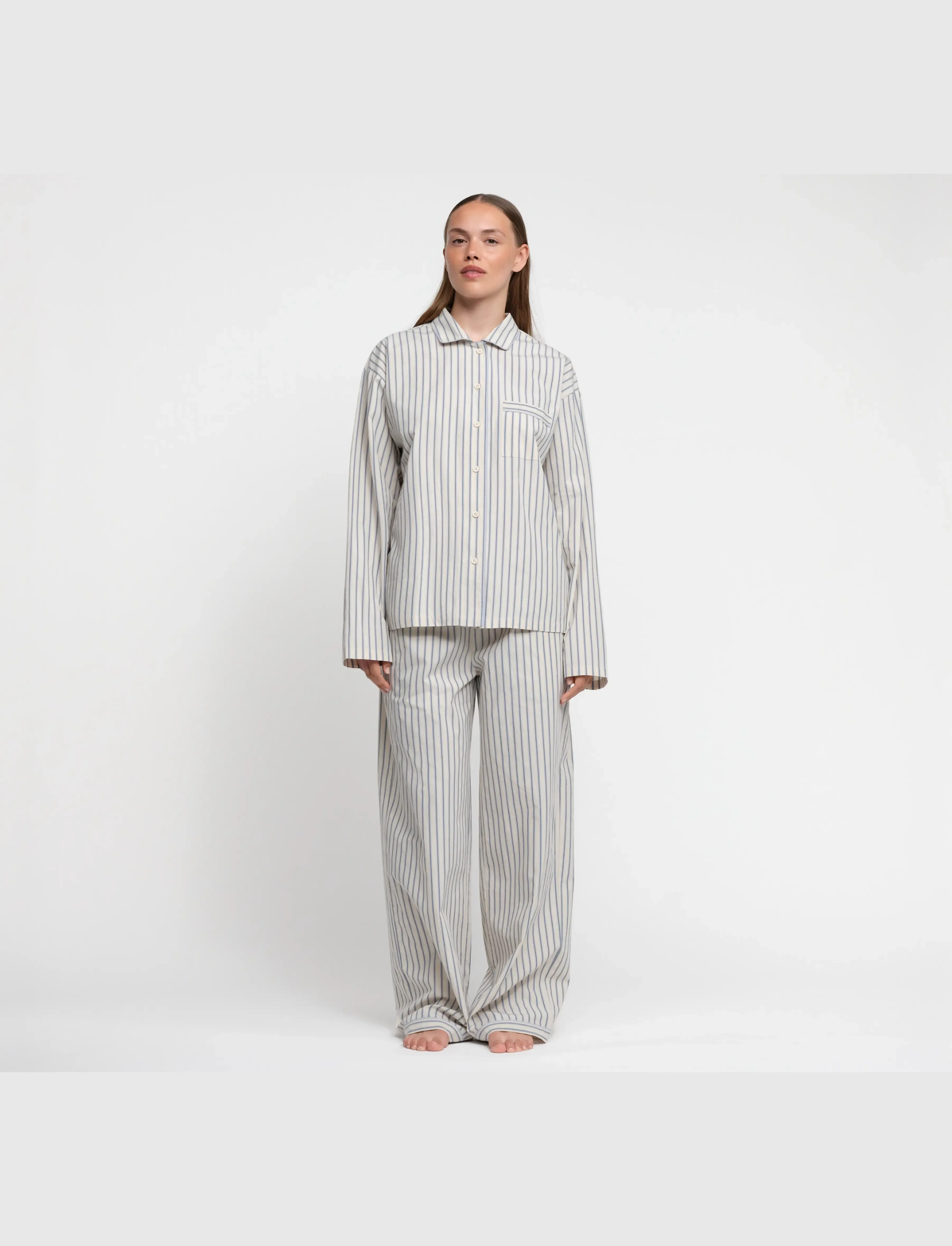 Organic Basics Core Sleep Poplin Pants 2.0, L, Night & Loungewear, Creme - Pants, Männerswear