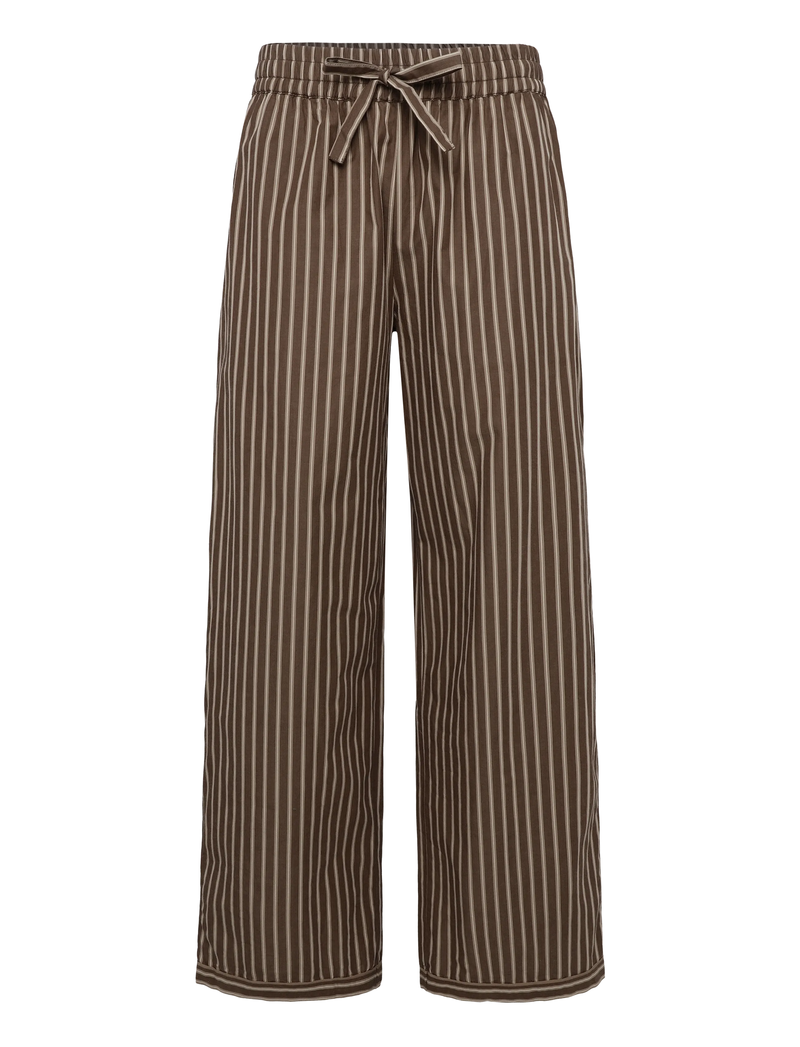 Organic Basics Core Sleep Poplin Pants 2.0 - Underkläder - TRUFFLE STRIPE / brown