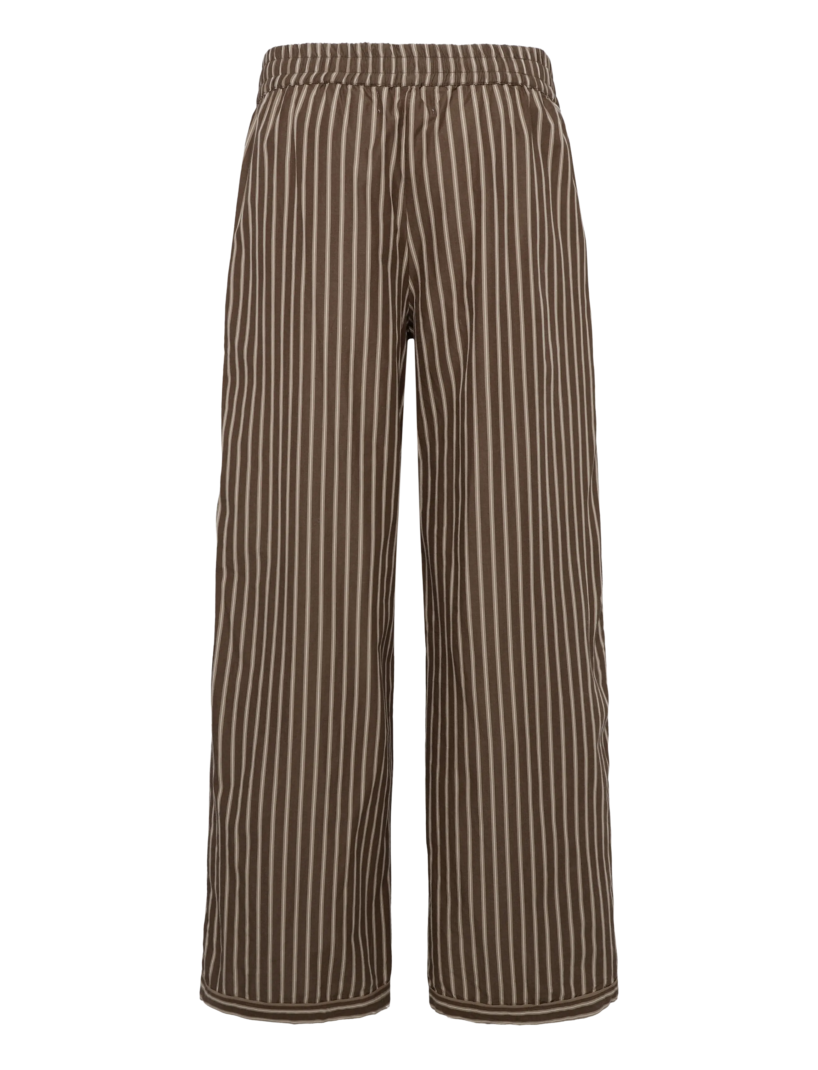 Organic Basics - Core Sleep Poplin Pants 2.0 - pyjamasbyxor - truffle stripe - 2